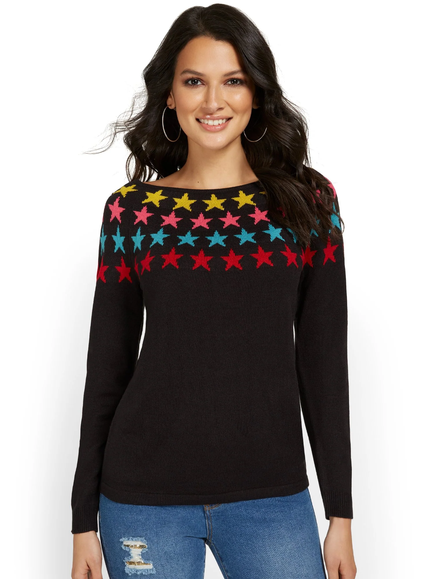 Star-Print Pullover Sweater - Image 2