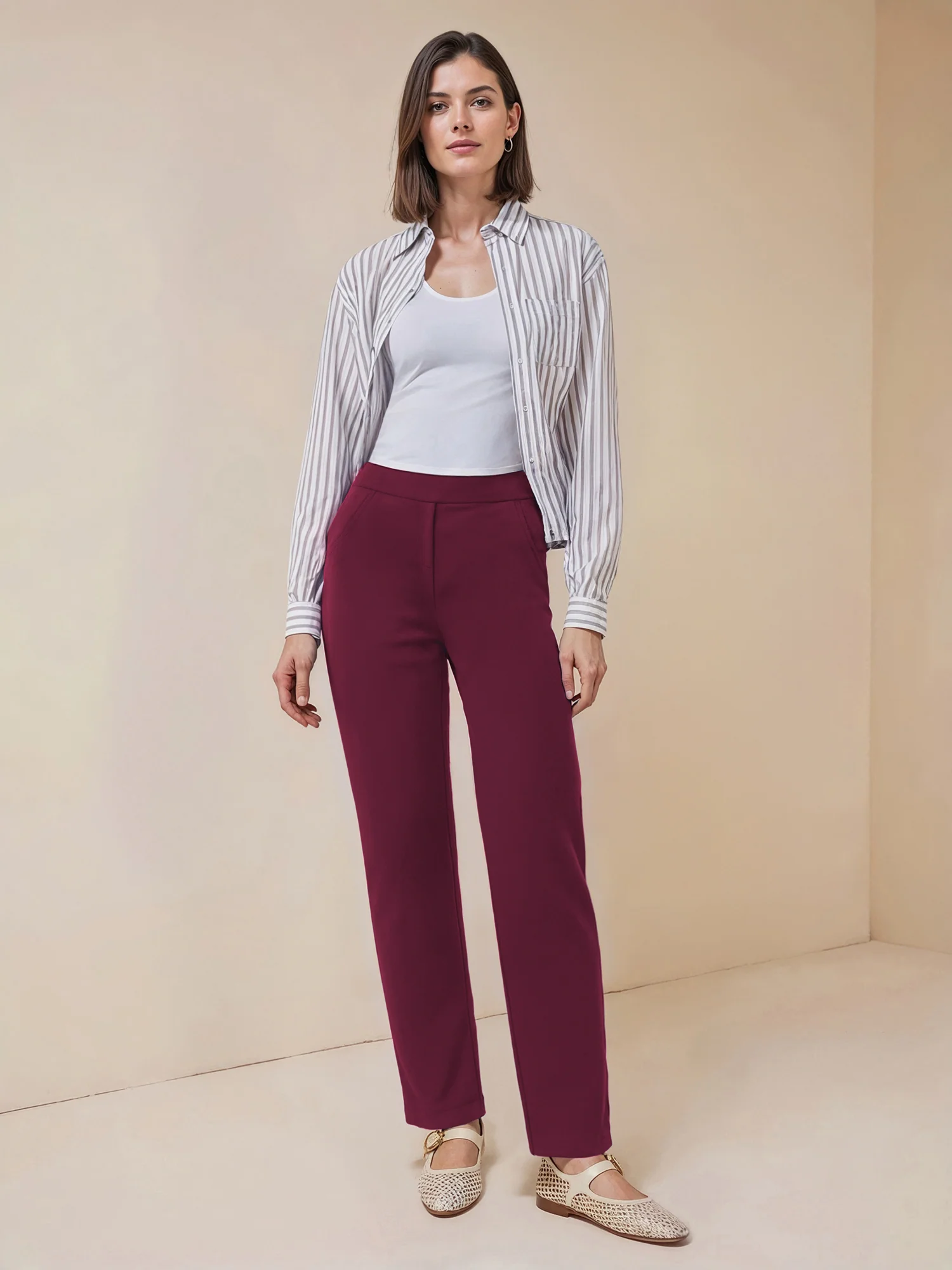 Straight Fit Ponte Pant - Image 3