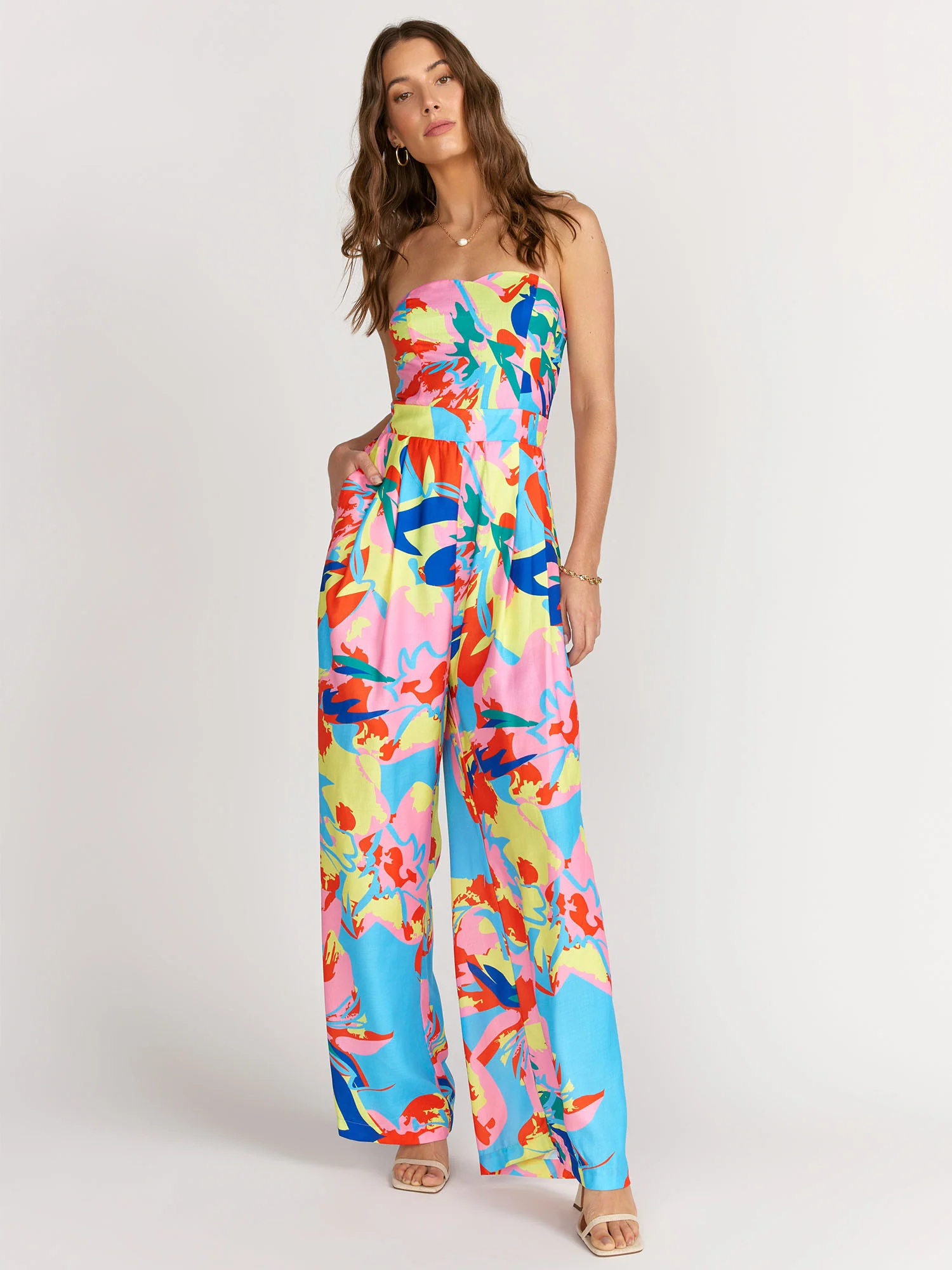 Flying Tomato Strapless Floral Print Jumpsuit - Brands We Love