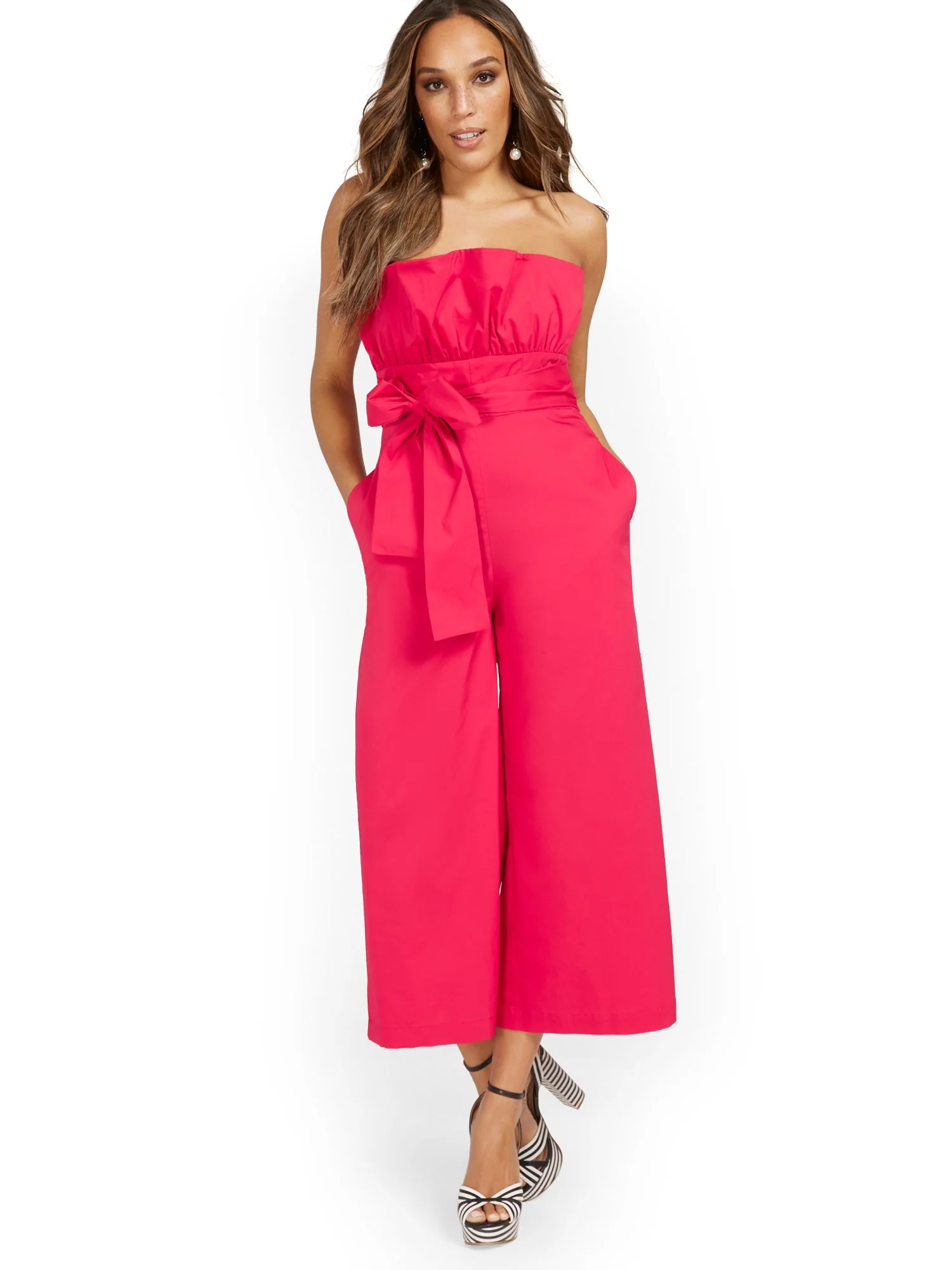 Strapless Ruffle-Top Wide-Leg Jumpsuit - Image 2