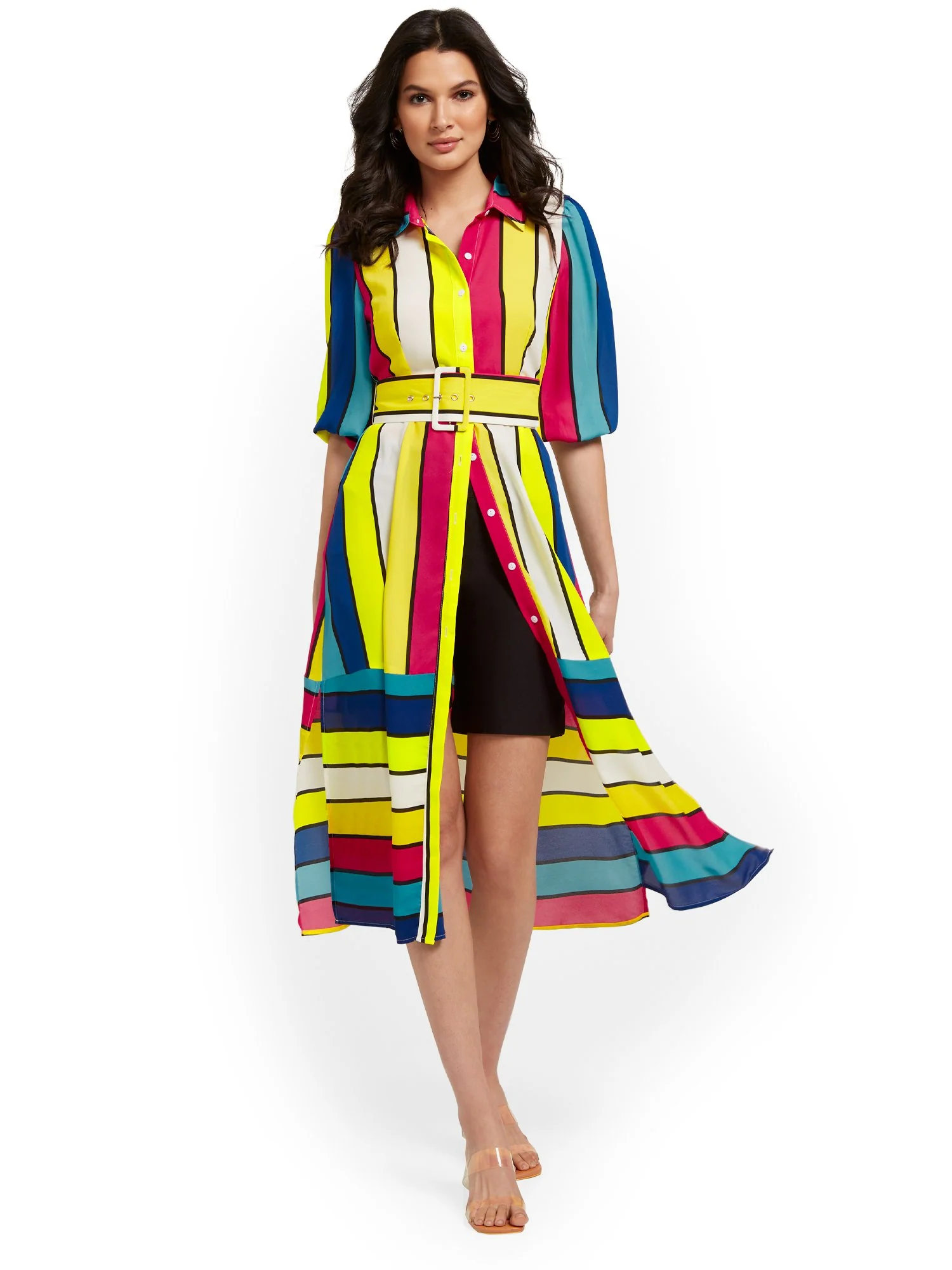 Stripe Belted Maxi Top