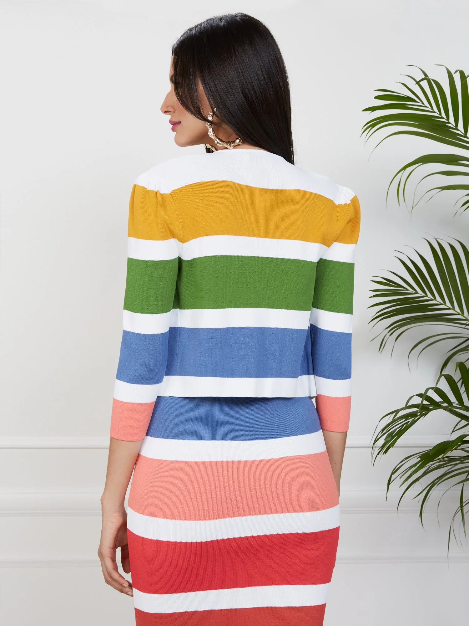 Stripe Cropped Cardigan - Image 3