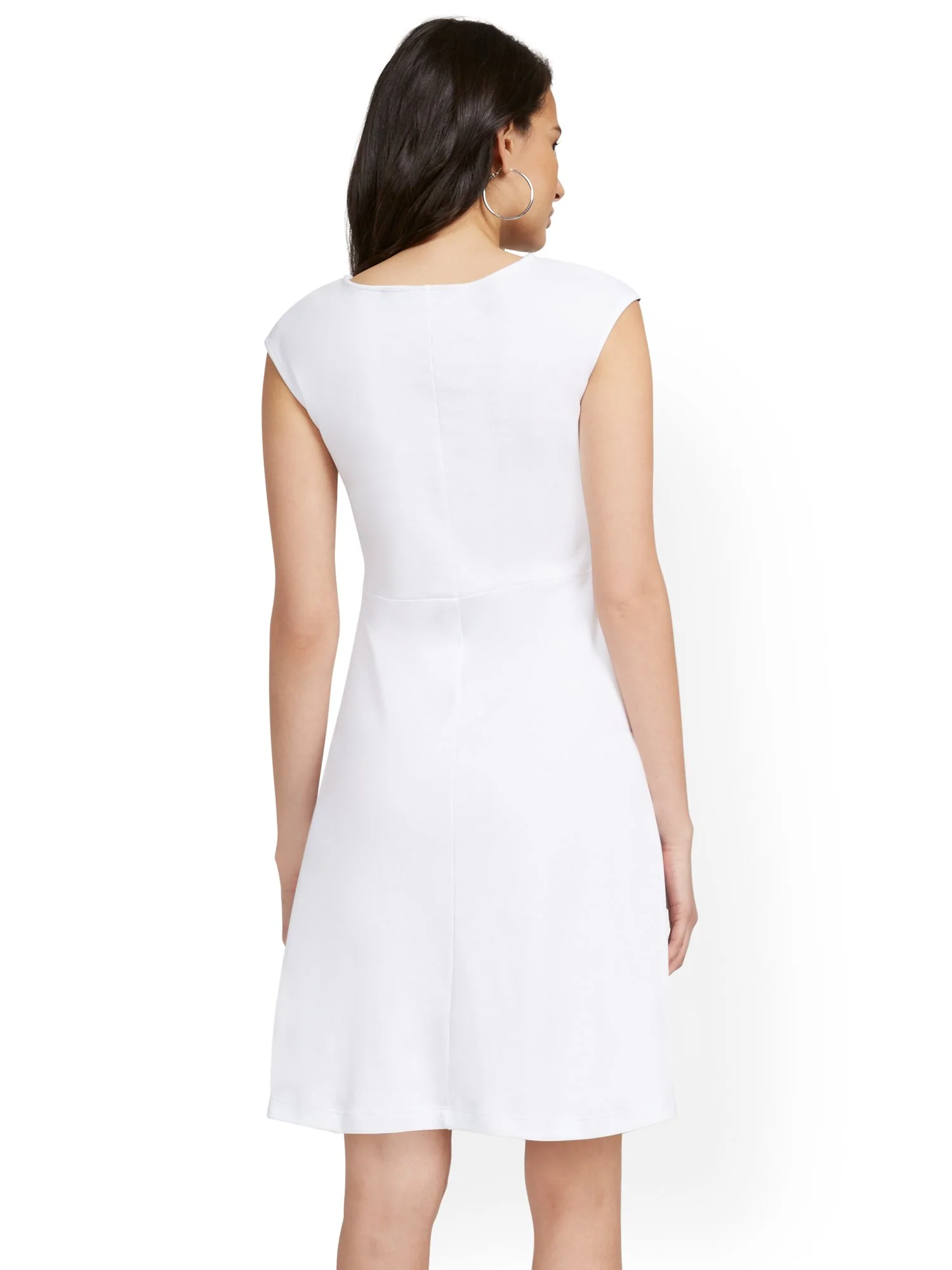 Stripe-Front Fit and Flare Dress - City Knits - Image 3