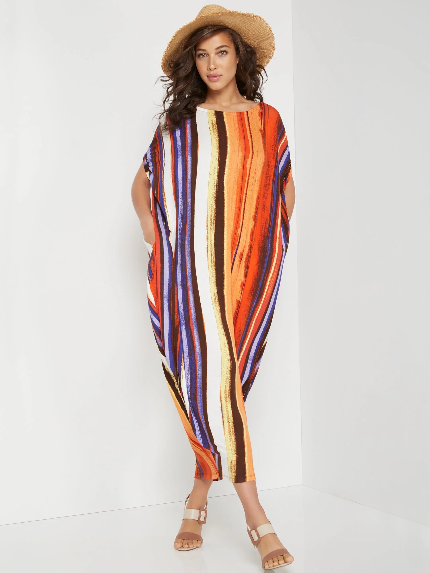 Stripe Kimono Maxi Dress - Image 2