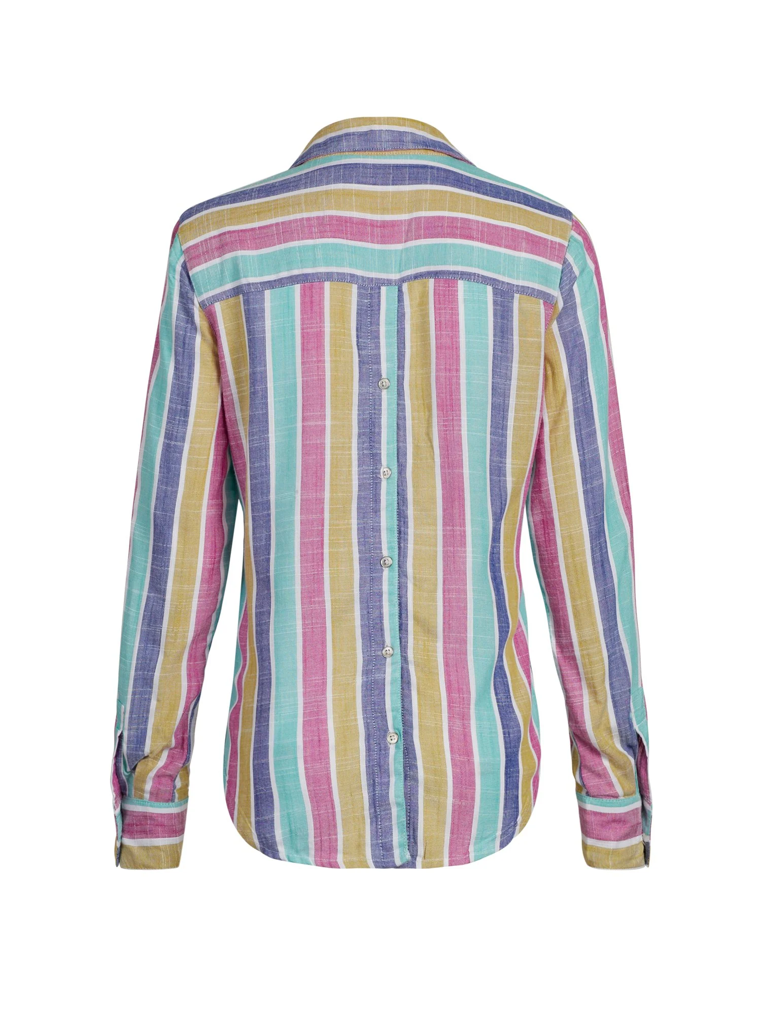 Stripe Linen-Like Button-Back Shirt - Image 3