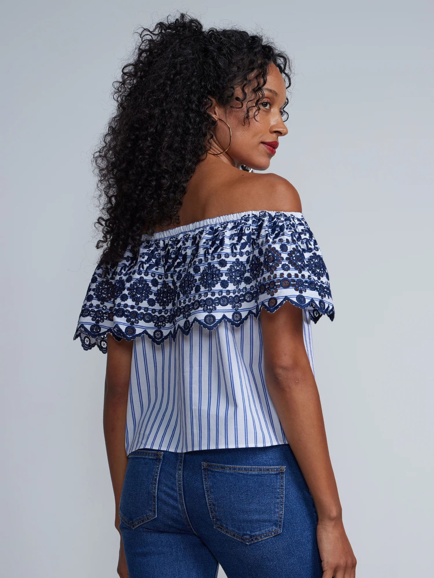 Stripe Off-Shoulder Top - Image 3