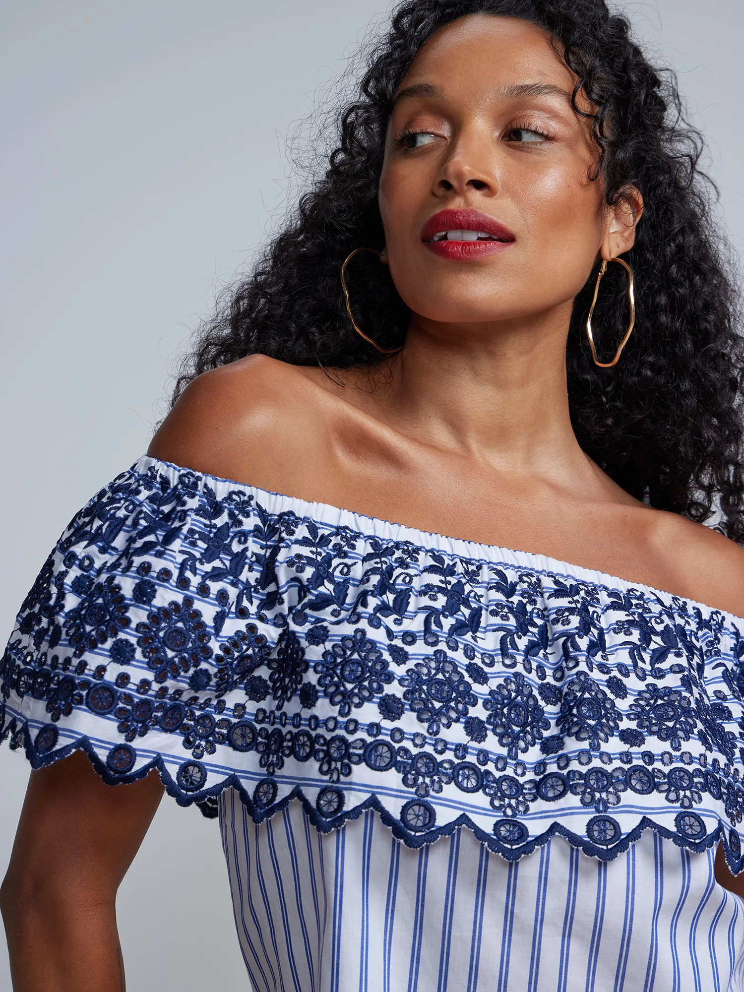 Stripe Off-Shoulder Top - Image 4
