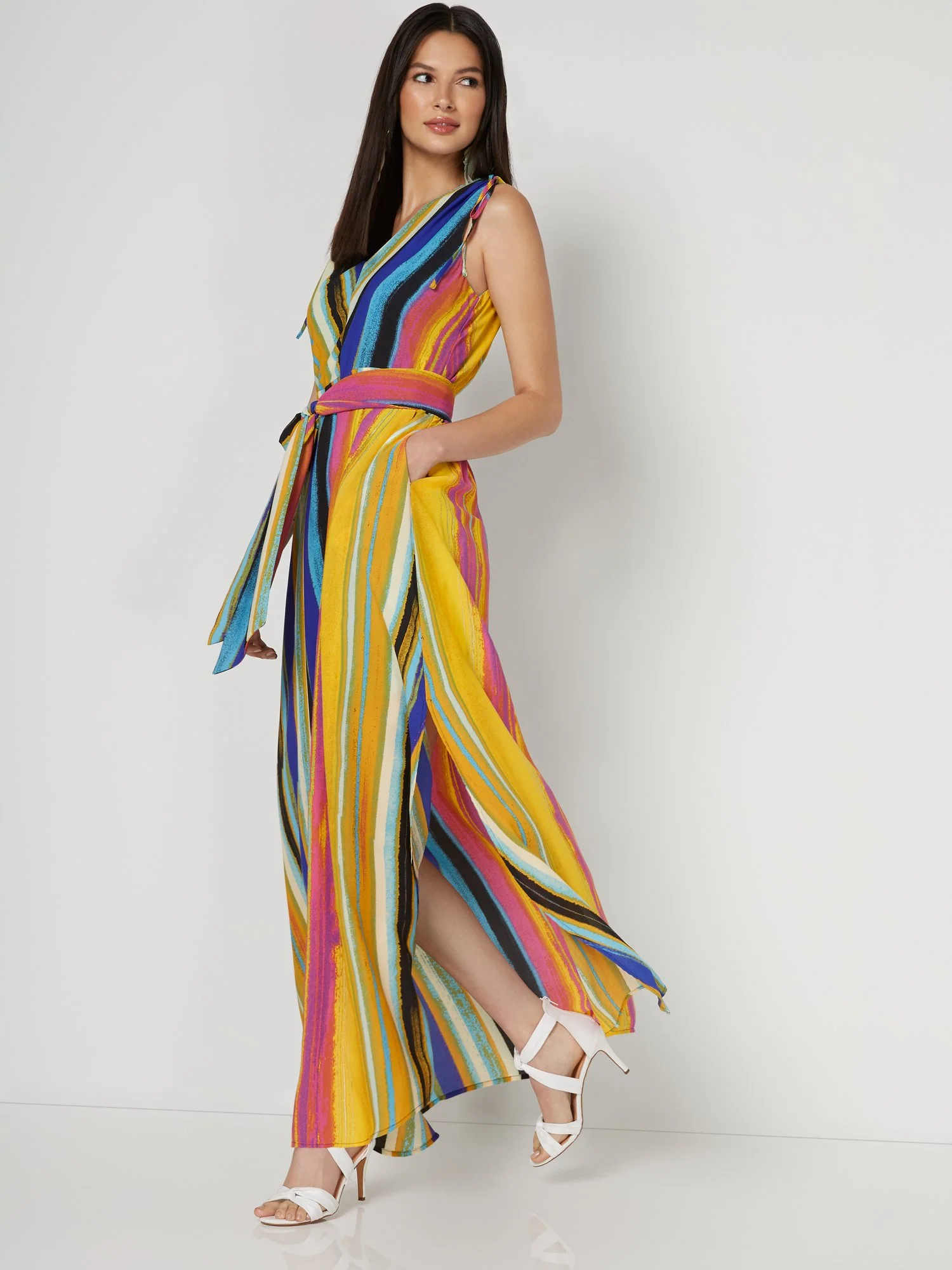 Stripe Slit Maxi Dress - Image 4