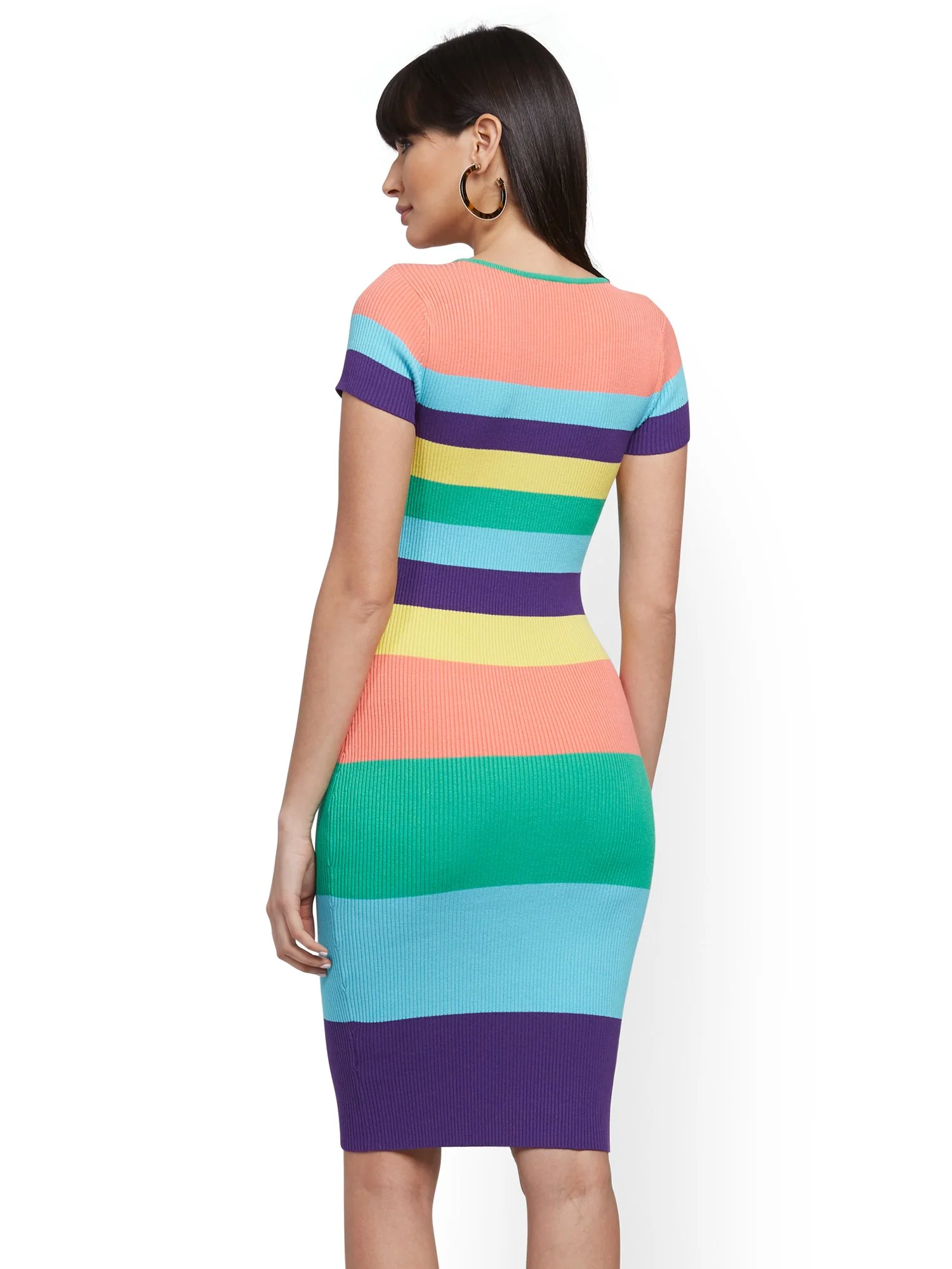 Stripe Sweater Sheath Dress - Image 3