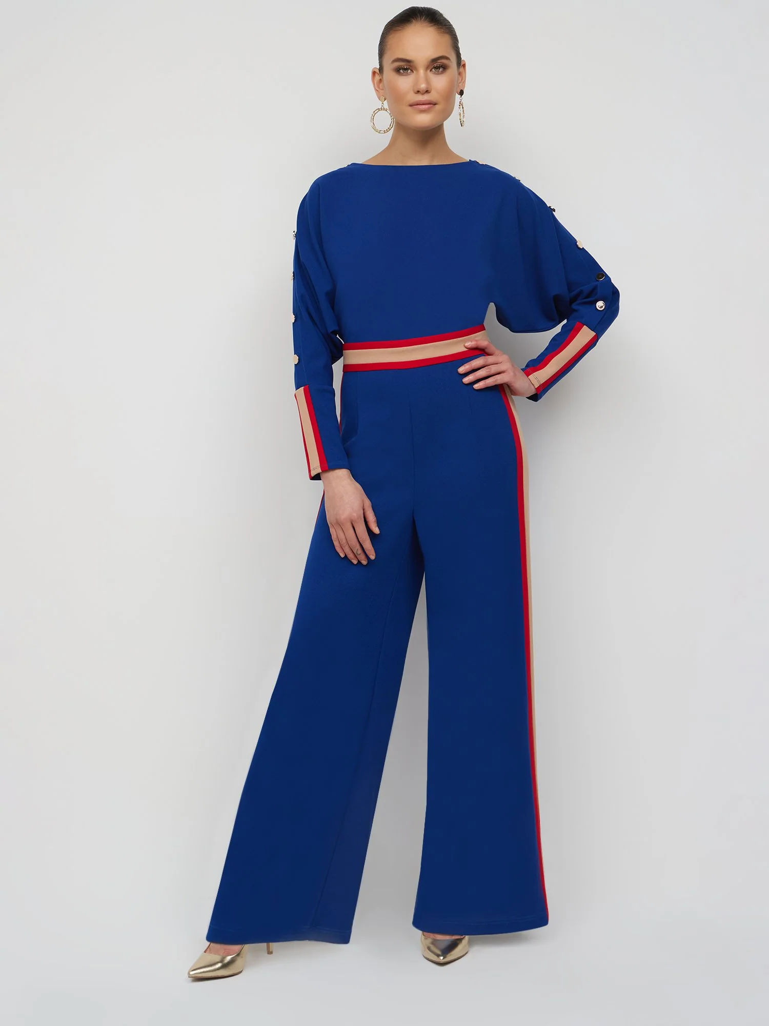 Striped Dolman Jumpsuit - Magic Crepe® - Image 3