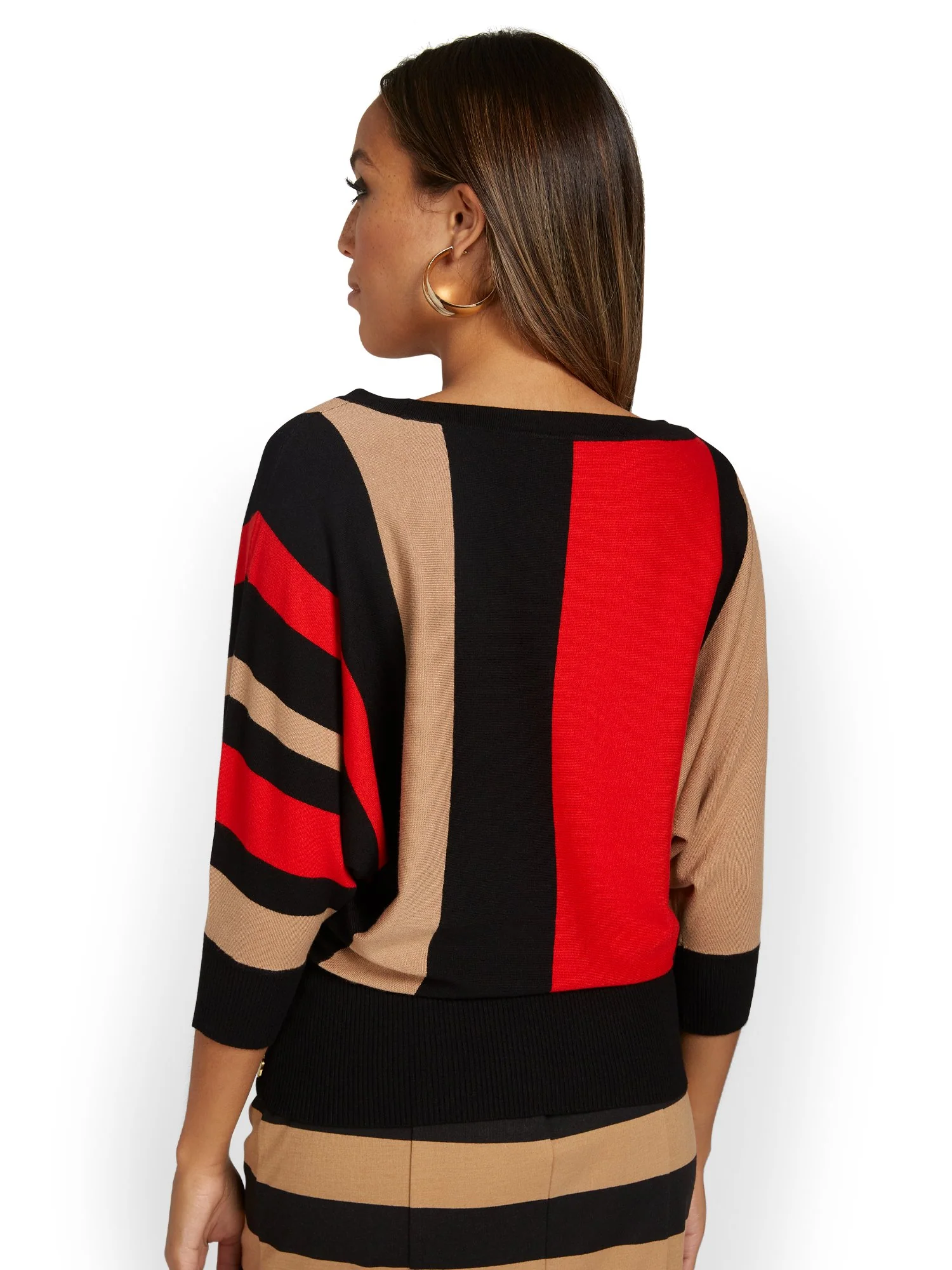 Striped Dolman-Sleeve Sweater - Image 3