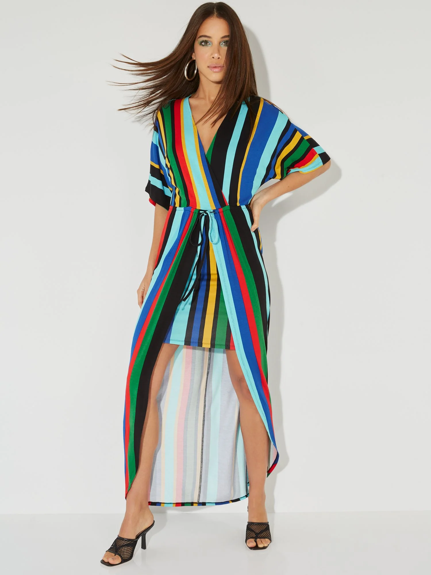 Striped Kimono Maxi Dress - NY&C Style System - Image 2