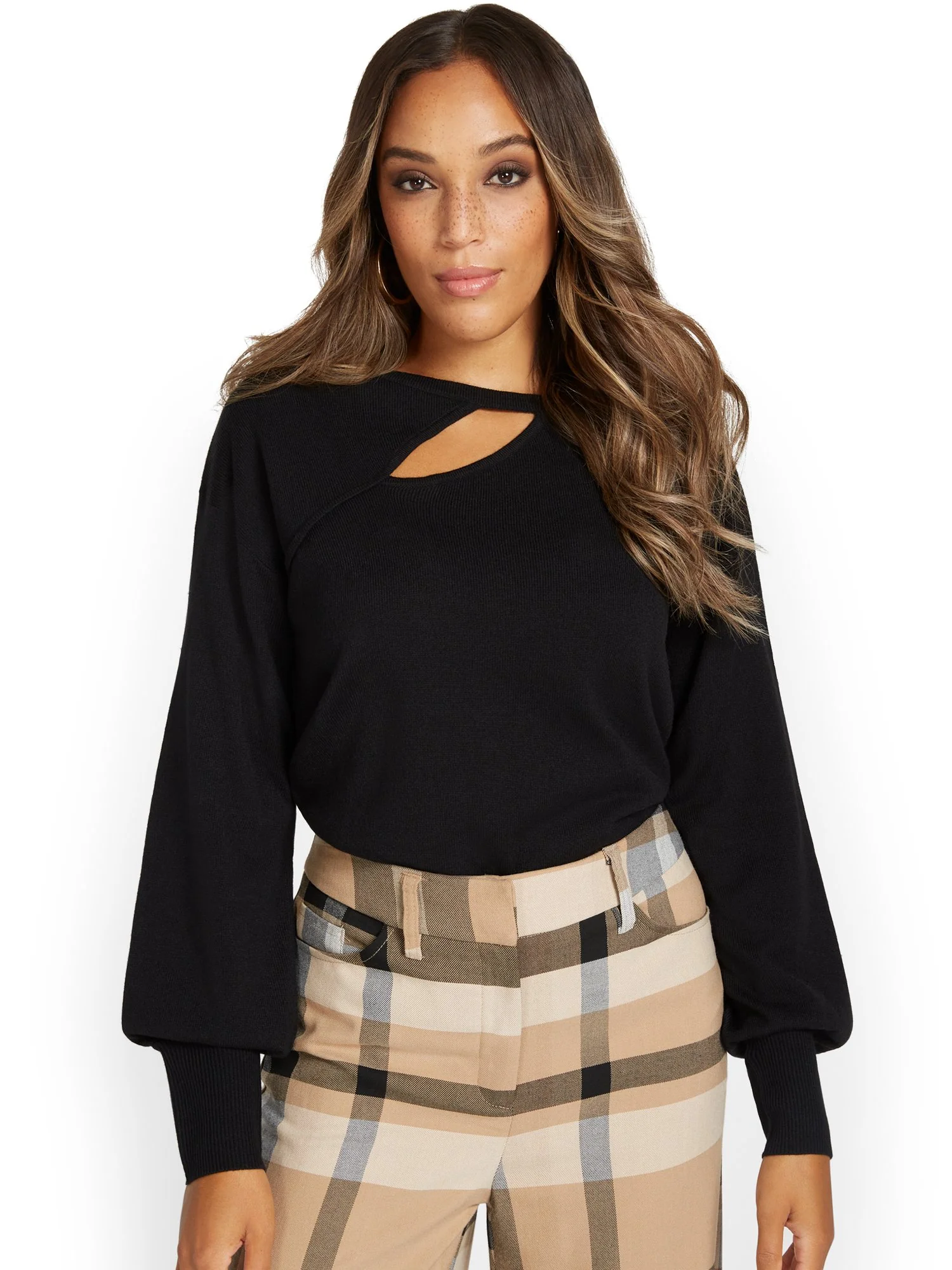 Striped Love-Print Bow-Back Sweater - Image 2