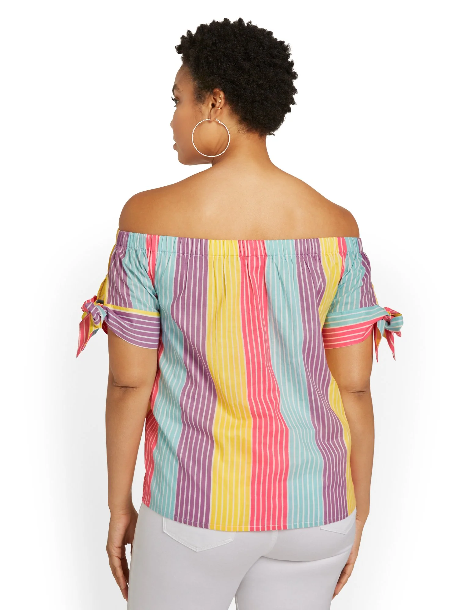 Striped Off-The-Shoulder Top - Image 3
