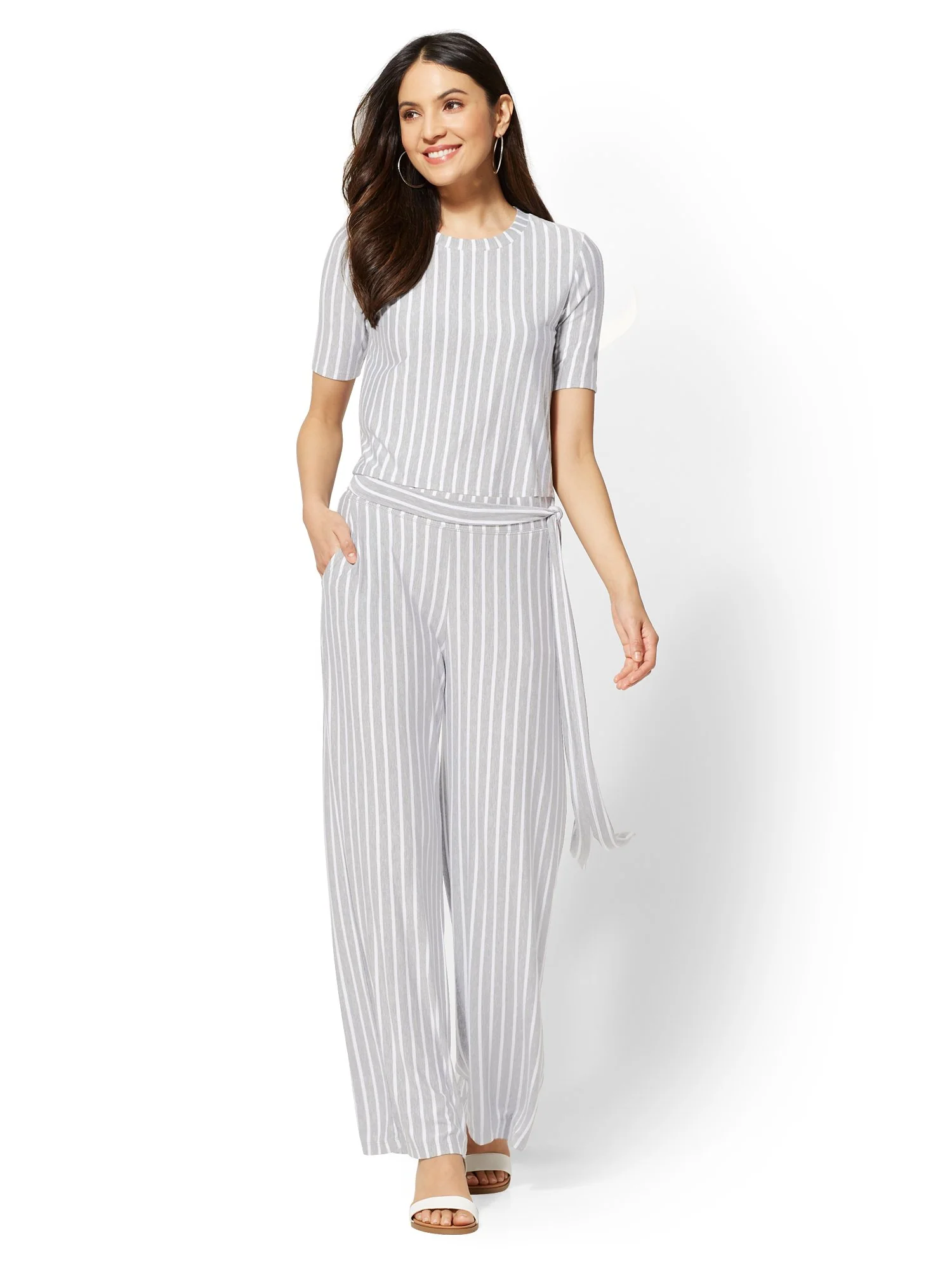 Striped Open Twist-Back Tee - Image 4