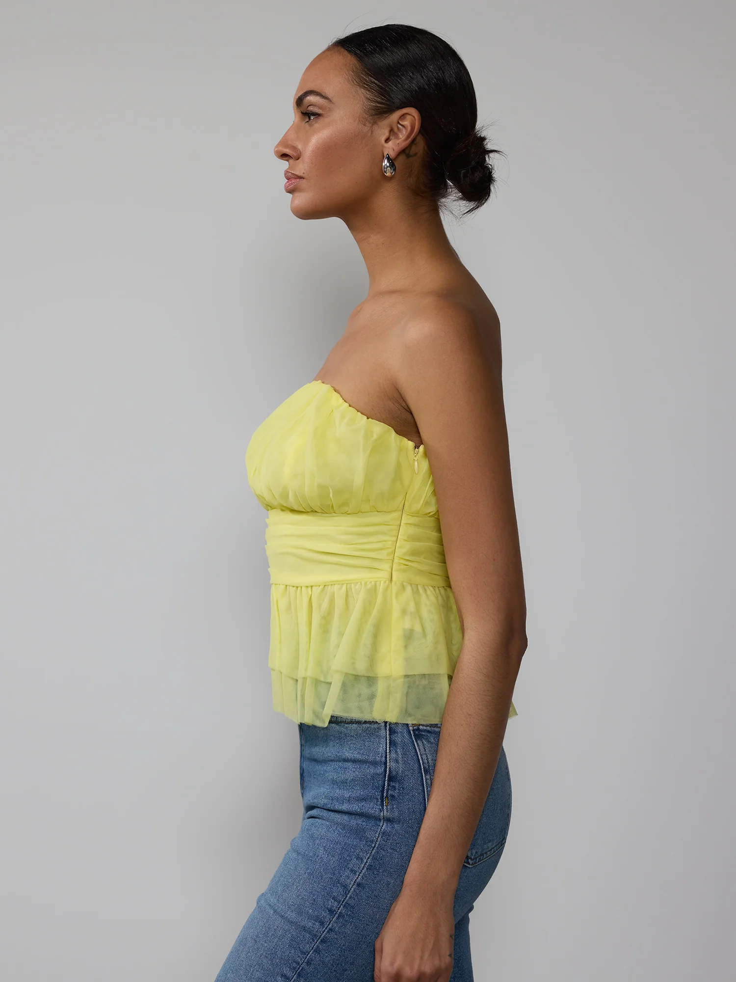 Strapless Tulle Peplum Top - Image 6