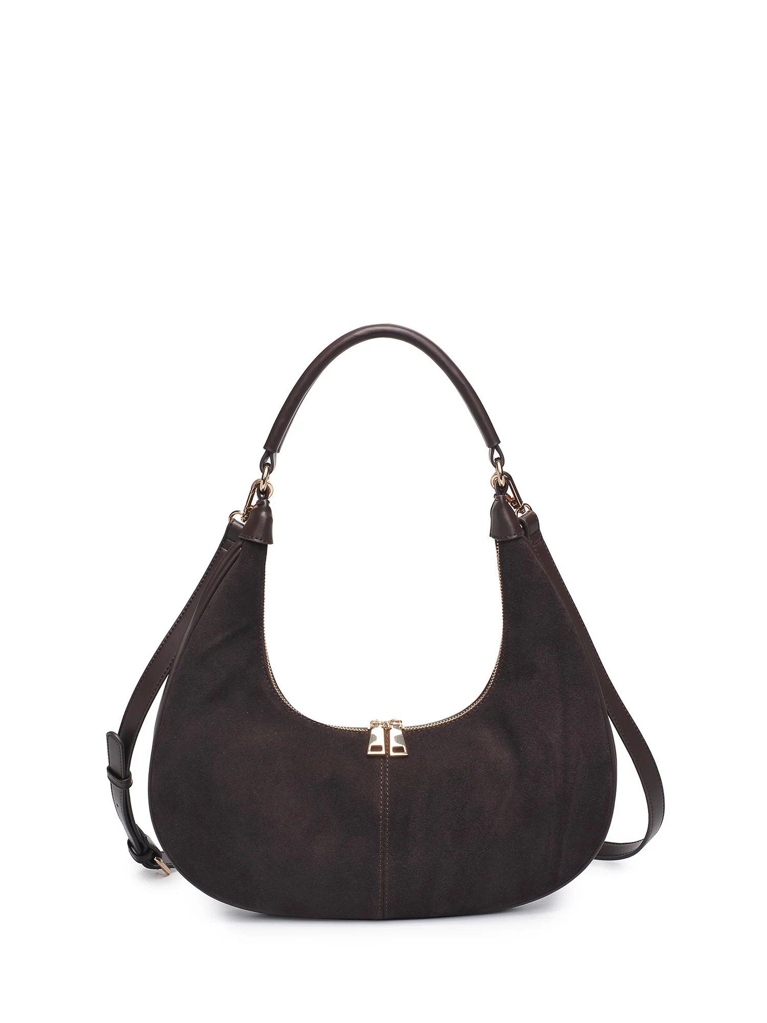 Moda Luxe Suede Front Baguette Shoulder Bag - Brands We Love