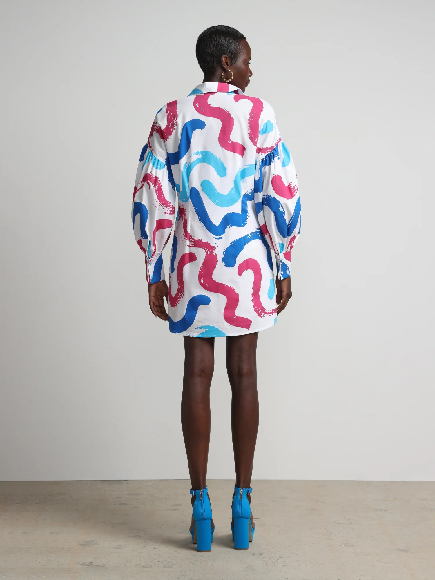 Swirl-Print Button-Front Shirtdress - Image 3