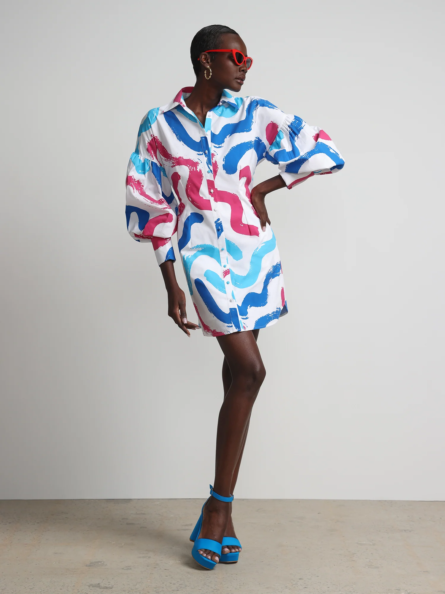Swirl-Print Button-Front Shirtdress - Image 4