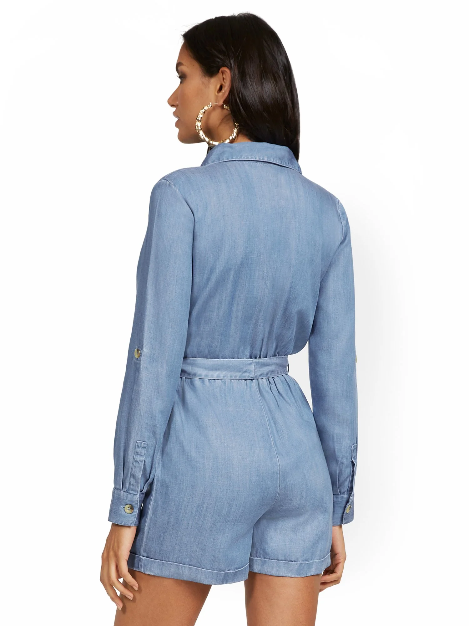 Tab-Sleeve Tencel Utility Romper - Image 3