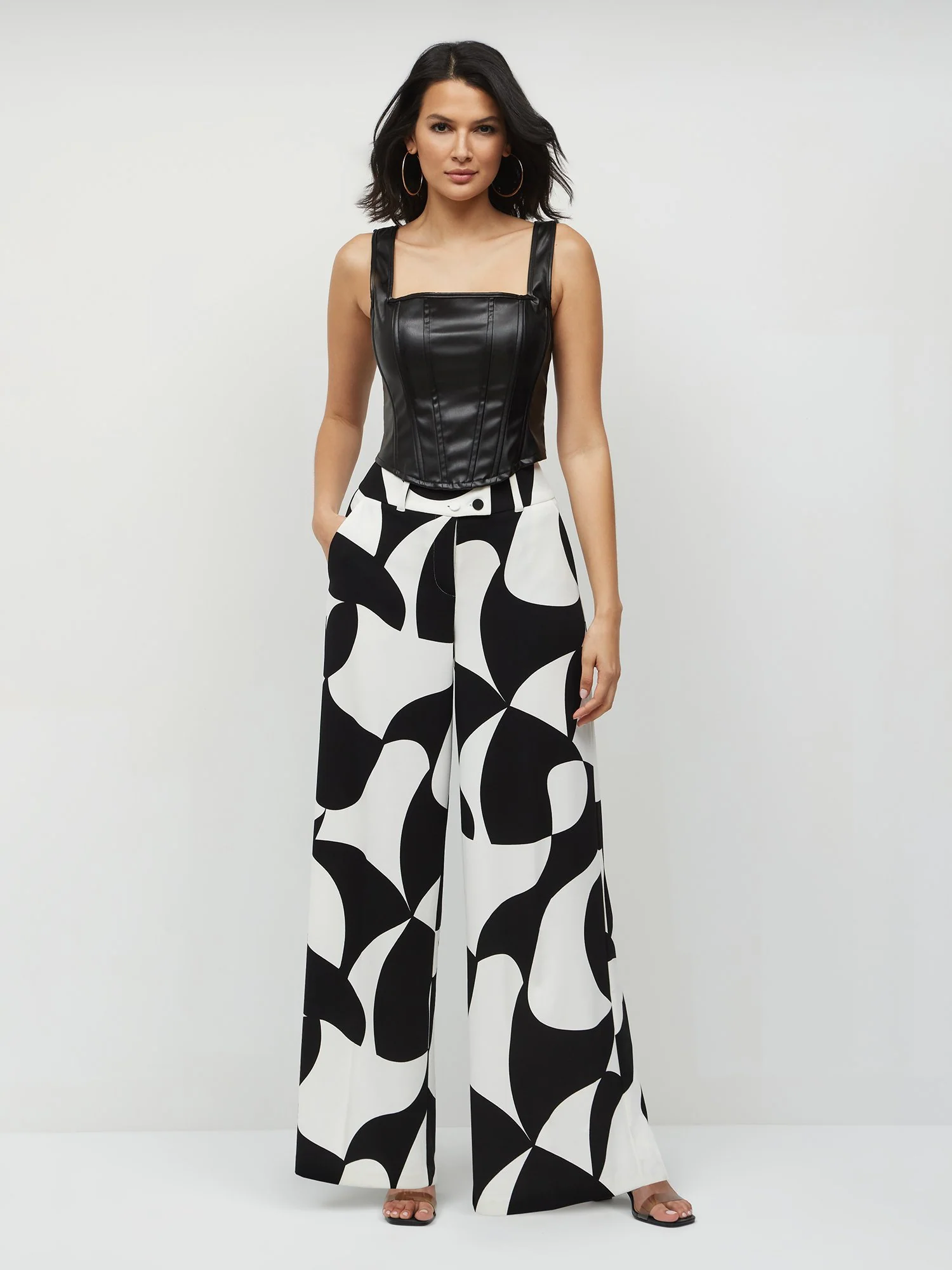 Tall Abstract-Print Wide-Leg Pant