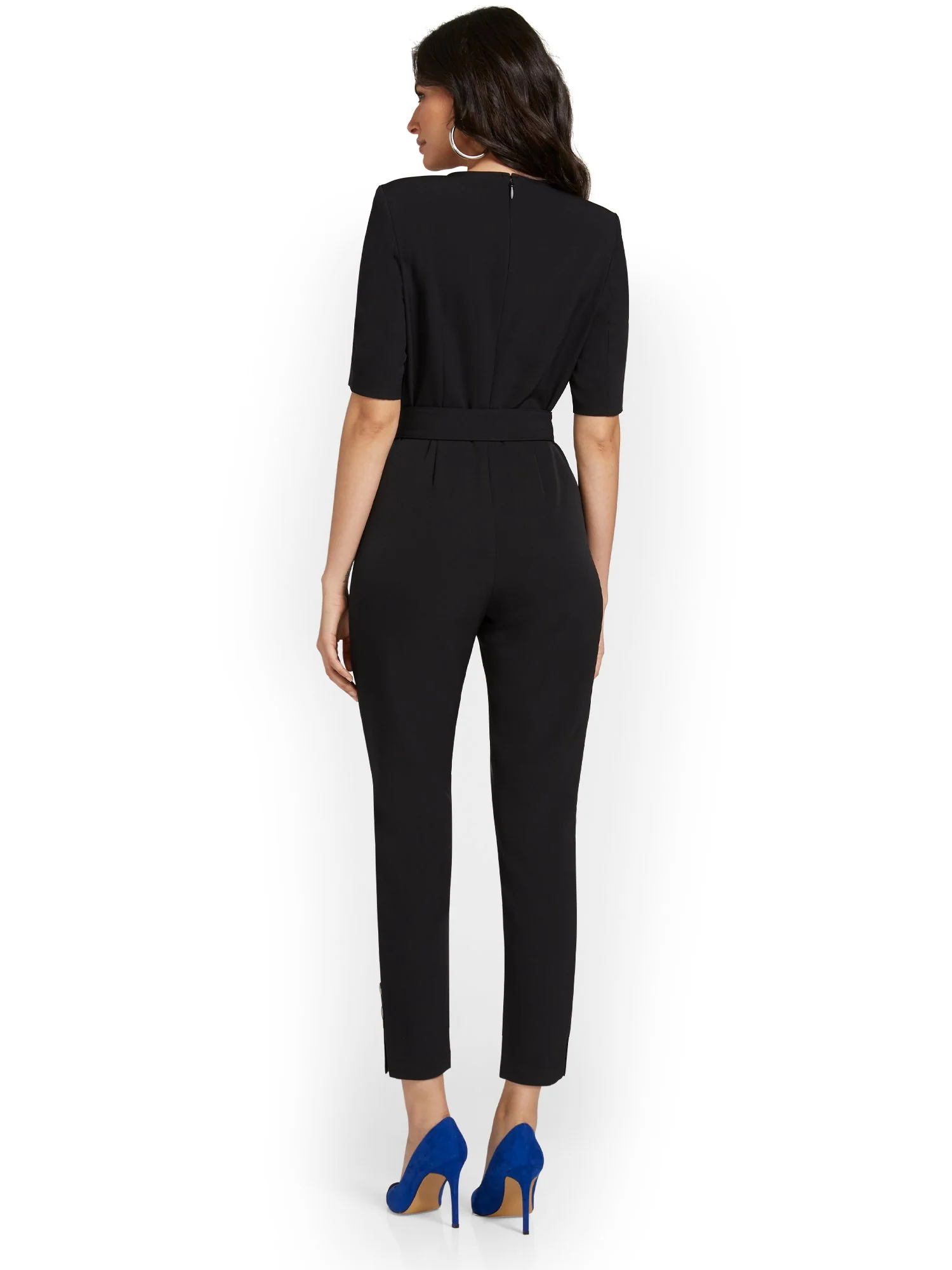 Tall Ankle Button-Detail Belted Jumpsuit - Image 3