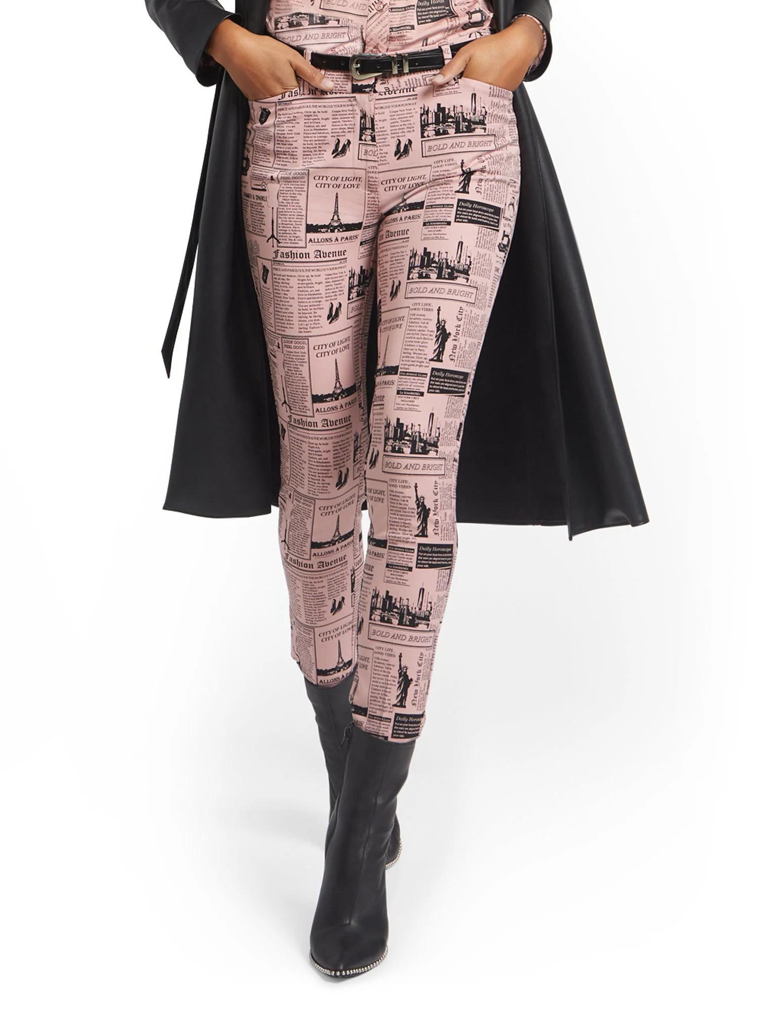 Tall Audrey High-Waisted Ankle Pant - Newspaper-Print - Image 5