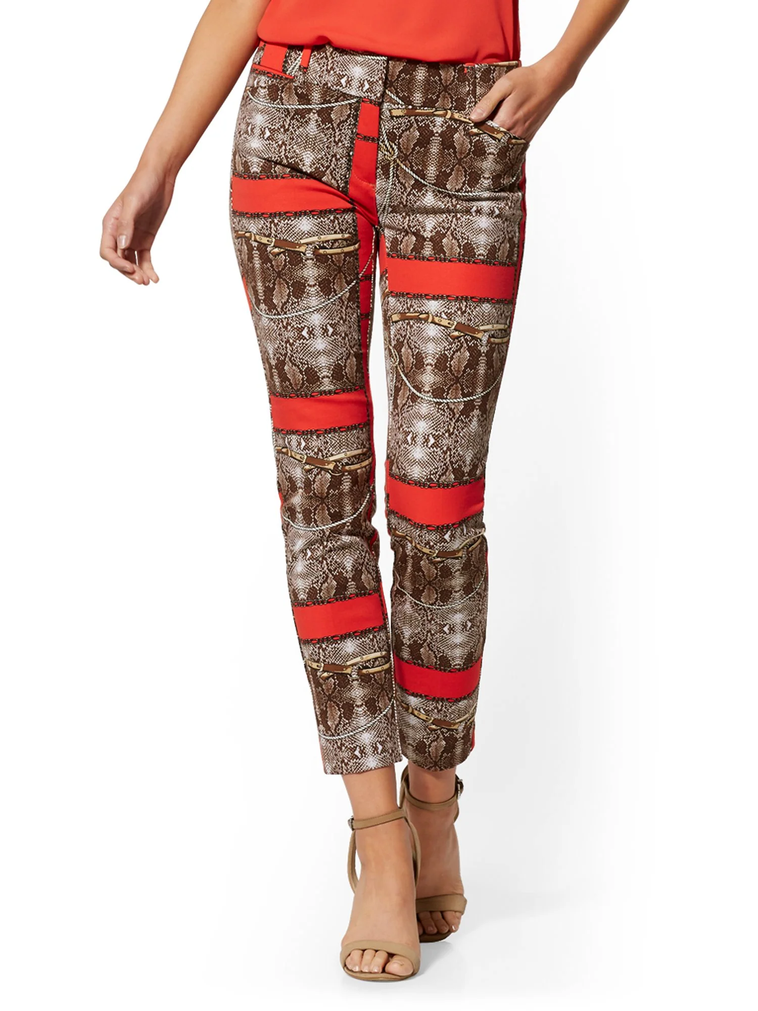 Tall Audrey Slim Leg Ankle Pant - Snake & Link Print - Image 2