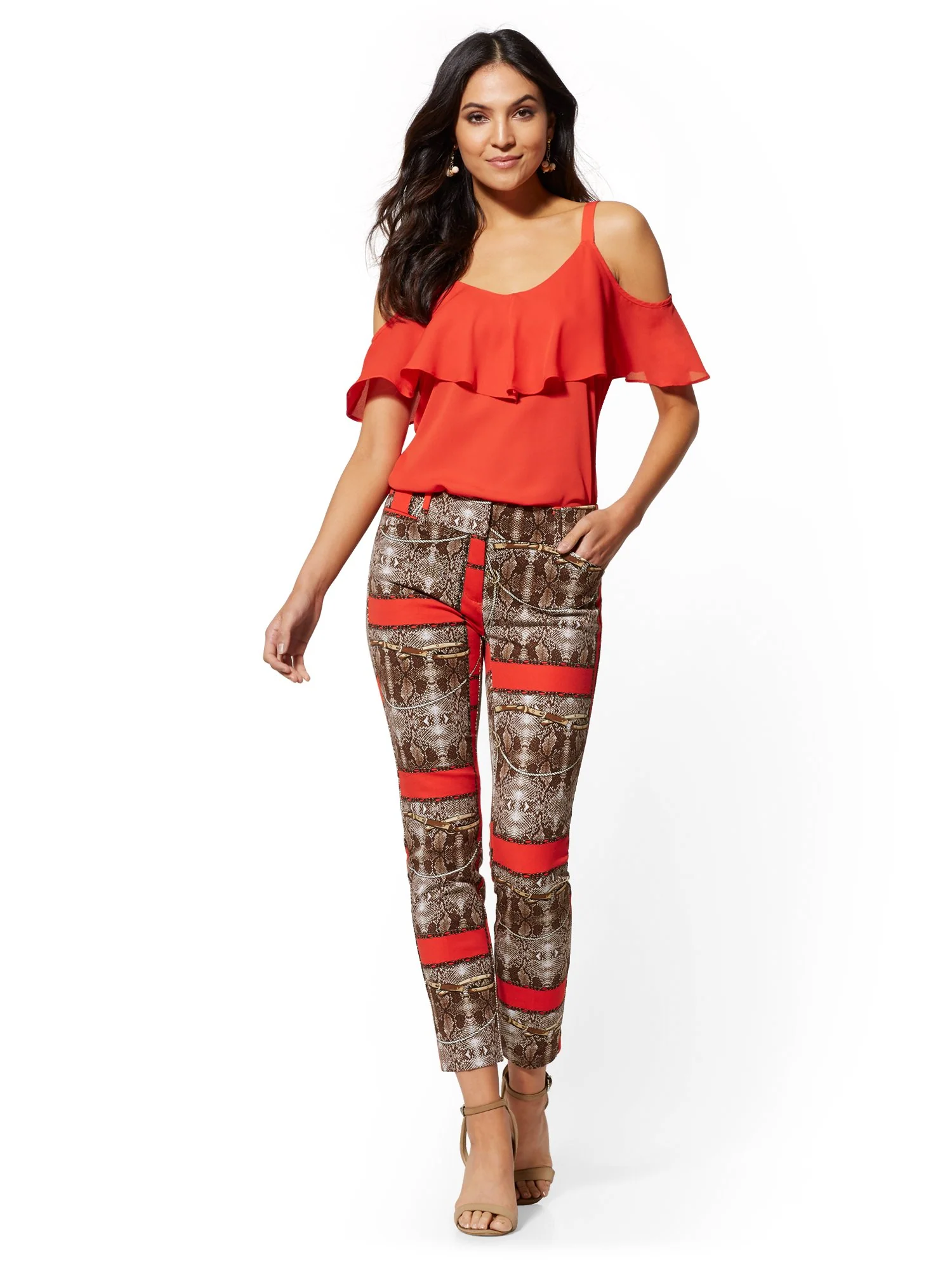 Tall Audrey Slim Leg Ankle Pant - Snake & Link Print - Image 4