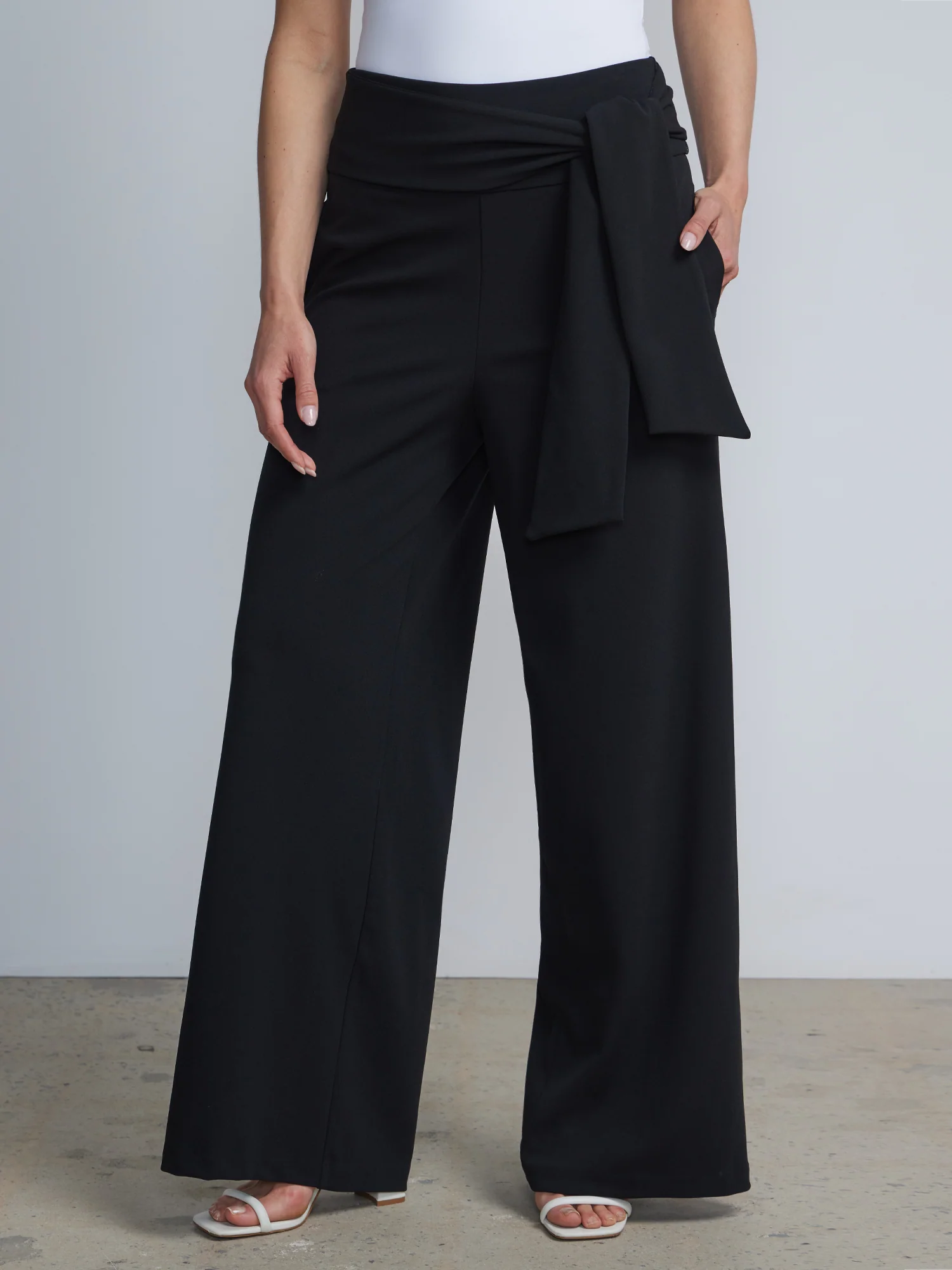 Tall Belted Wide-Leg Pant - Magic Crepe®