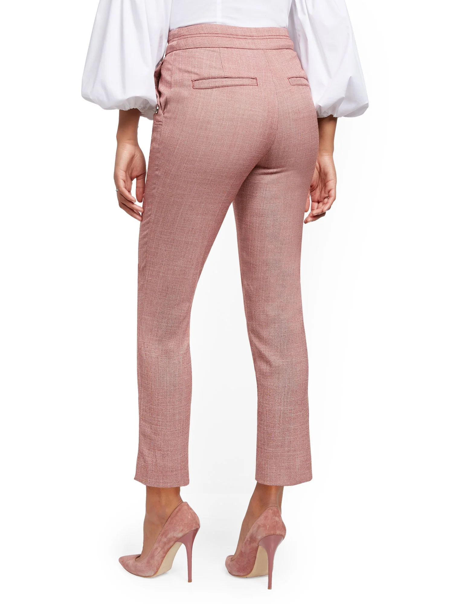 Tall Button-Accent High-Waist Ankle Pant - 7th Avenue - Image 3