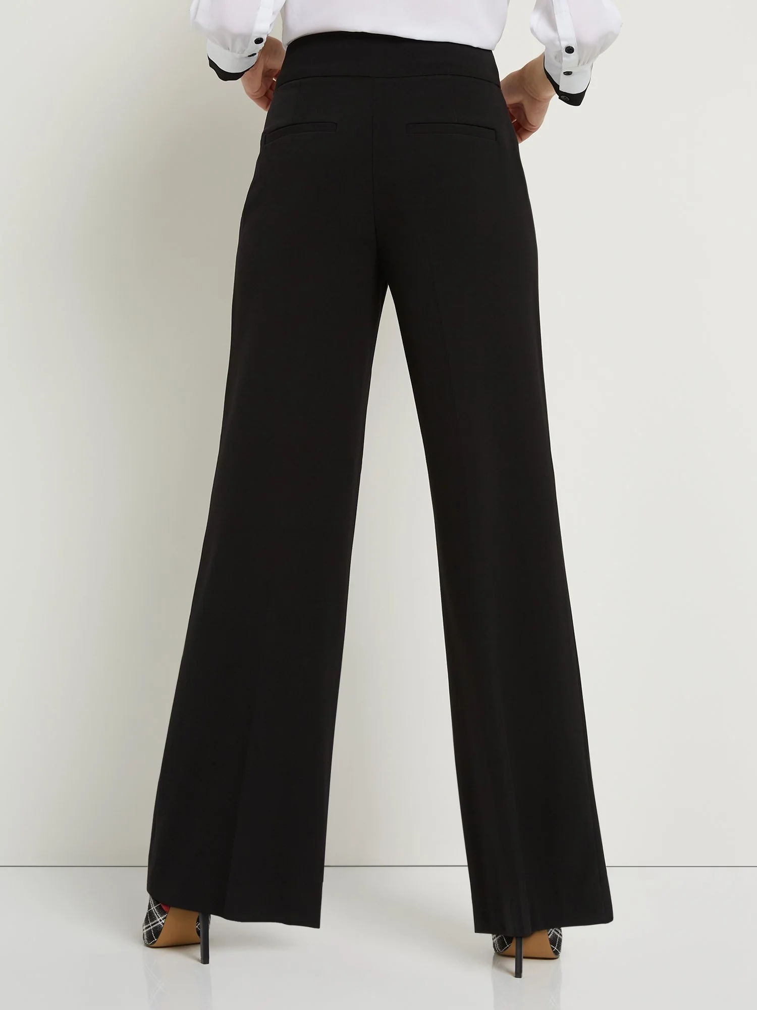 Tall Button Tab-Waist Wide-Leg Pant - Essential Stretch - Image 3