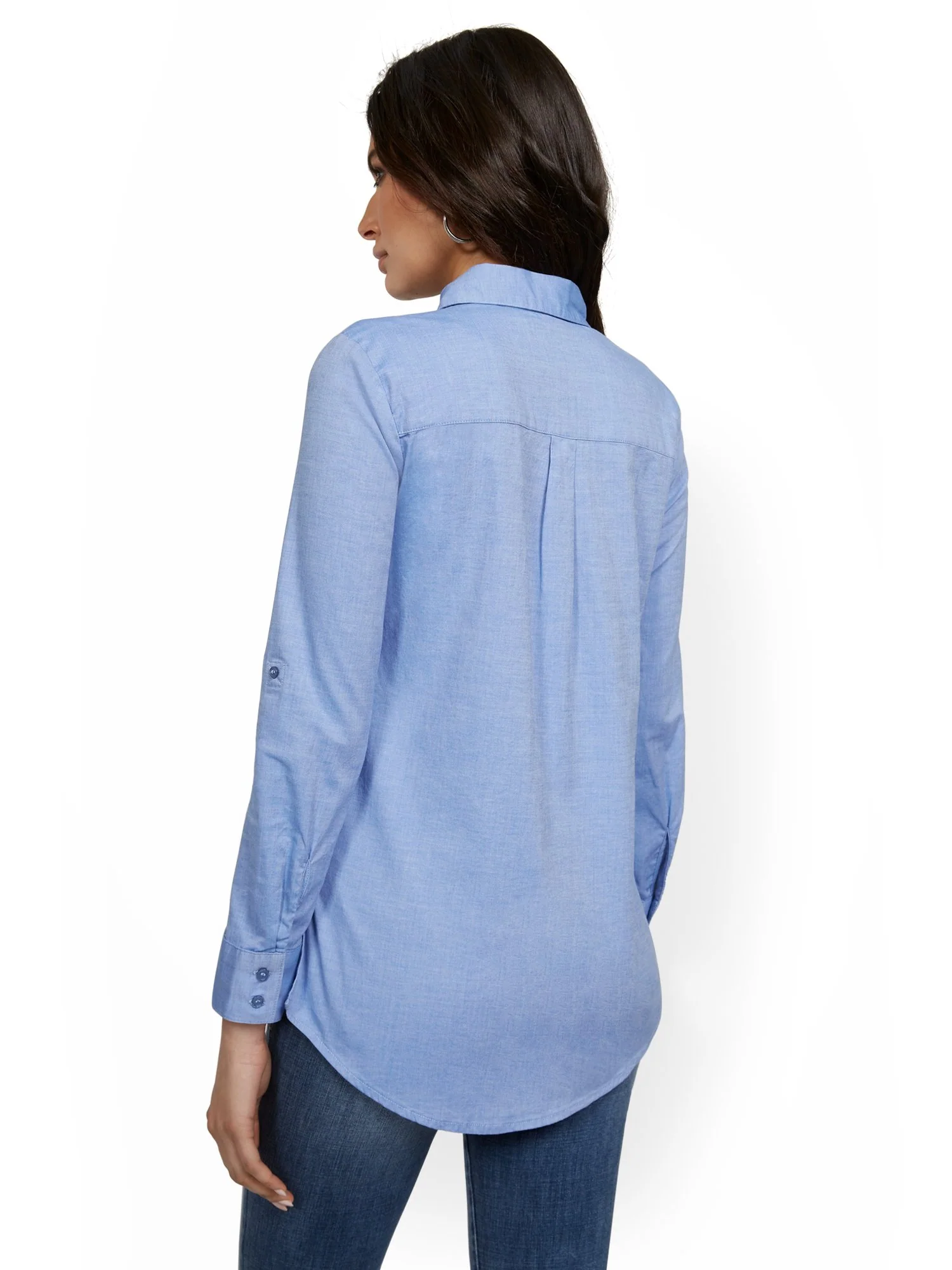Tall Chambray Modern Madison Tunic Shirt - 7th Avenue - Image 3
