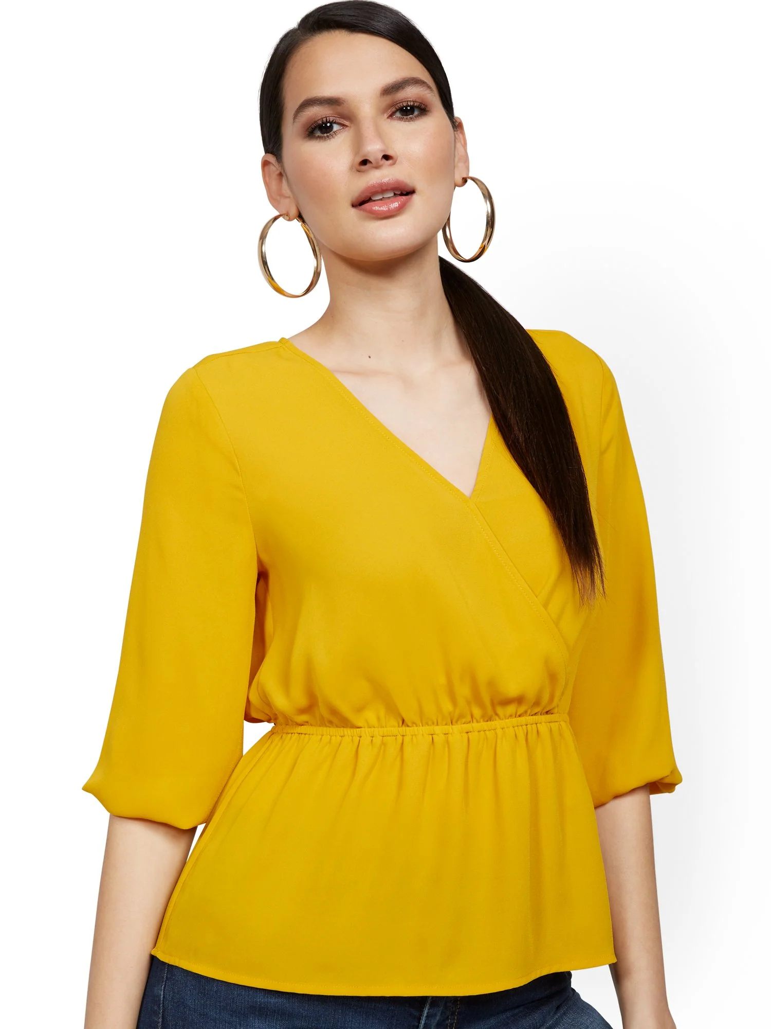 Tall Cinch-Waist Wrap Top - Image 11
