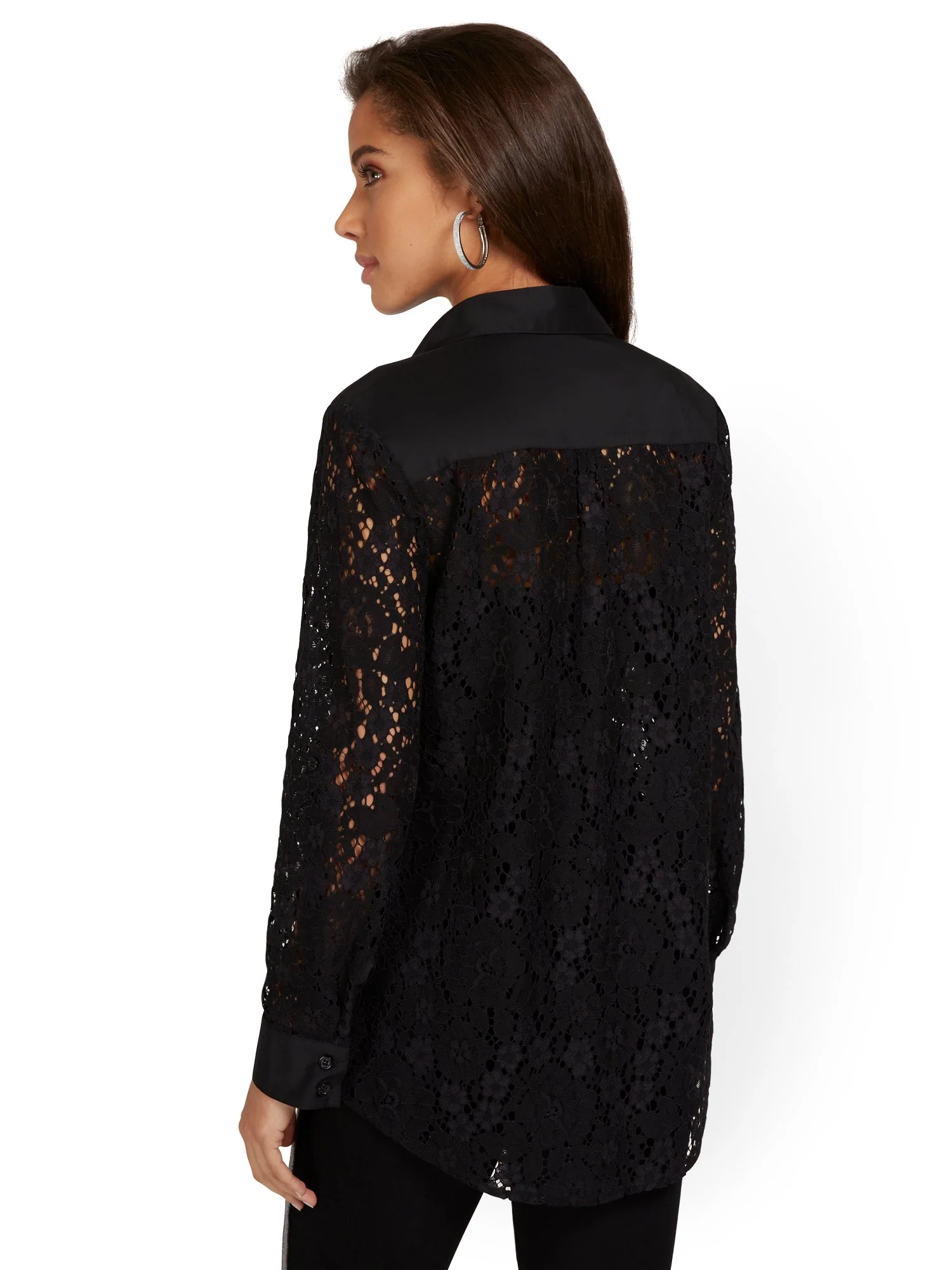 Tall Crochet Lace Tunic Top - Image 3