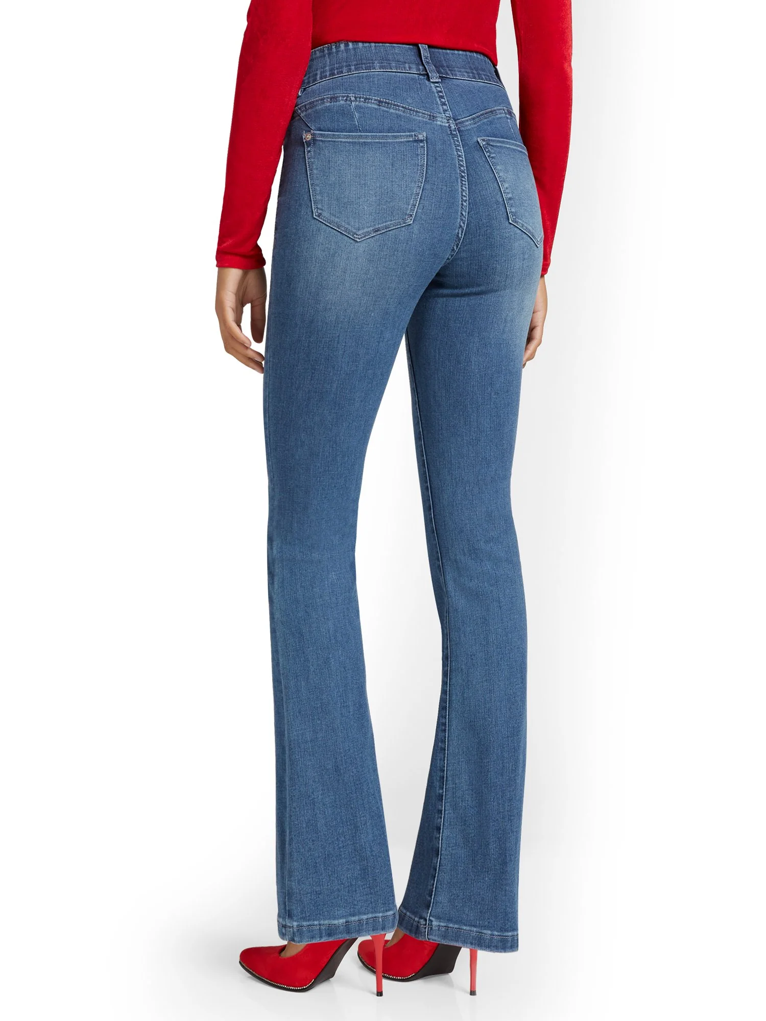 Tall Curvy High-Waisted Bootcut Jeans - Light Wash - Image 3