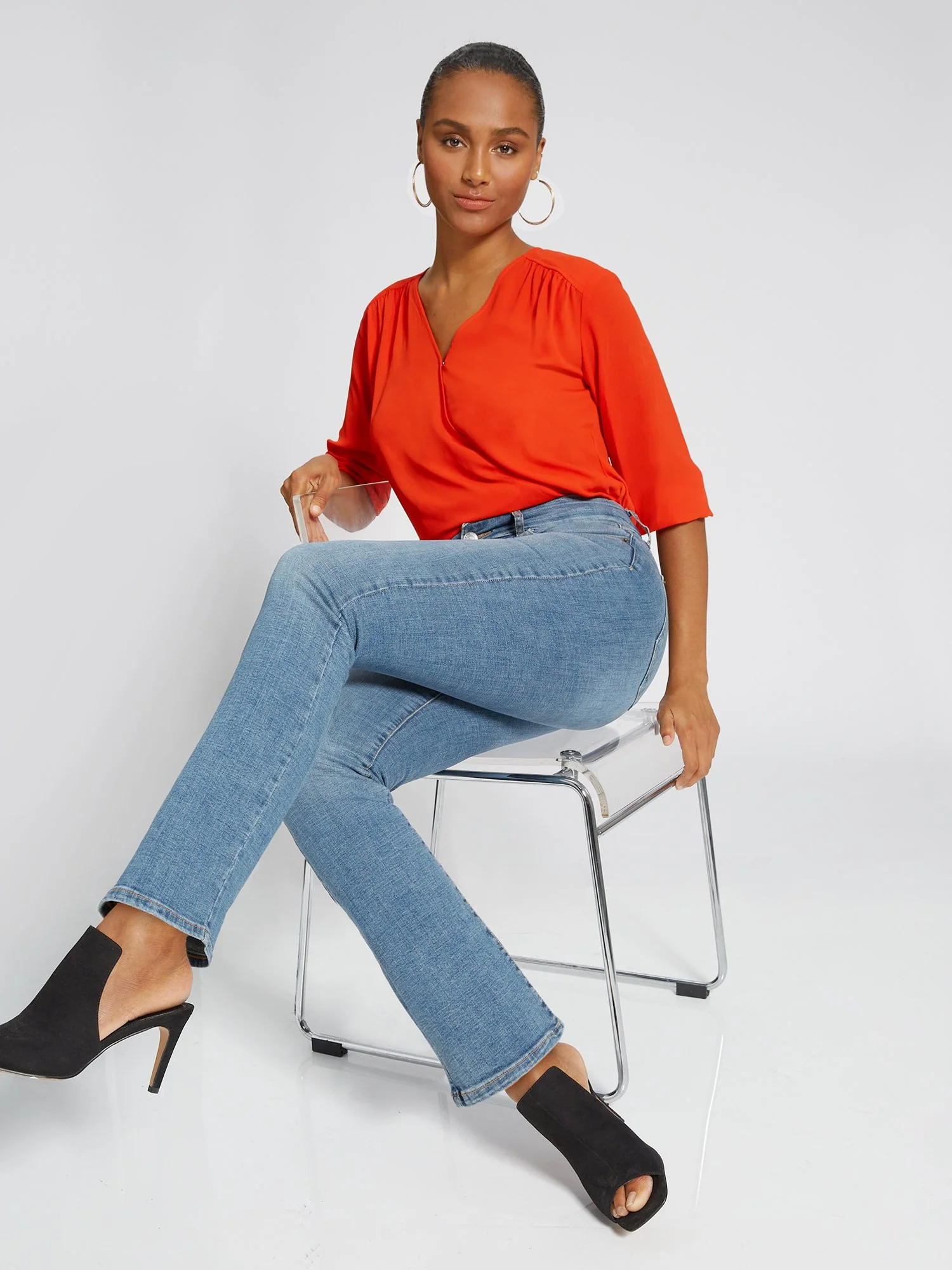 Tall Curvy High-Waisted Bootcut Jeans - Light Wash - Image 5