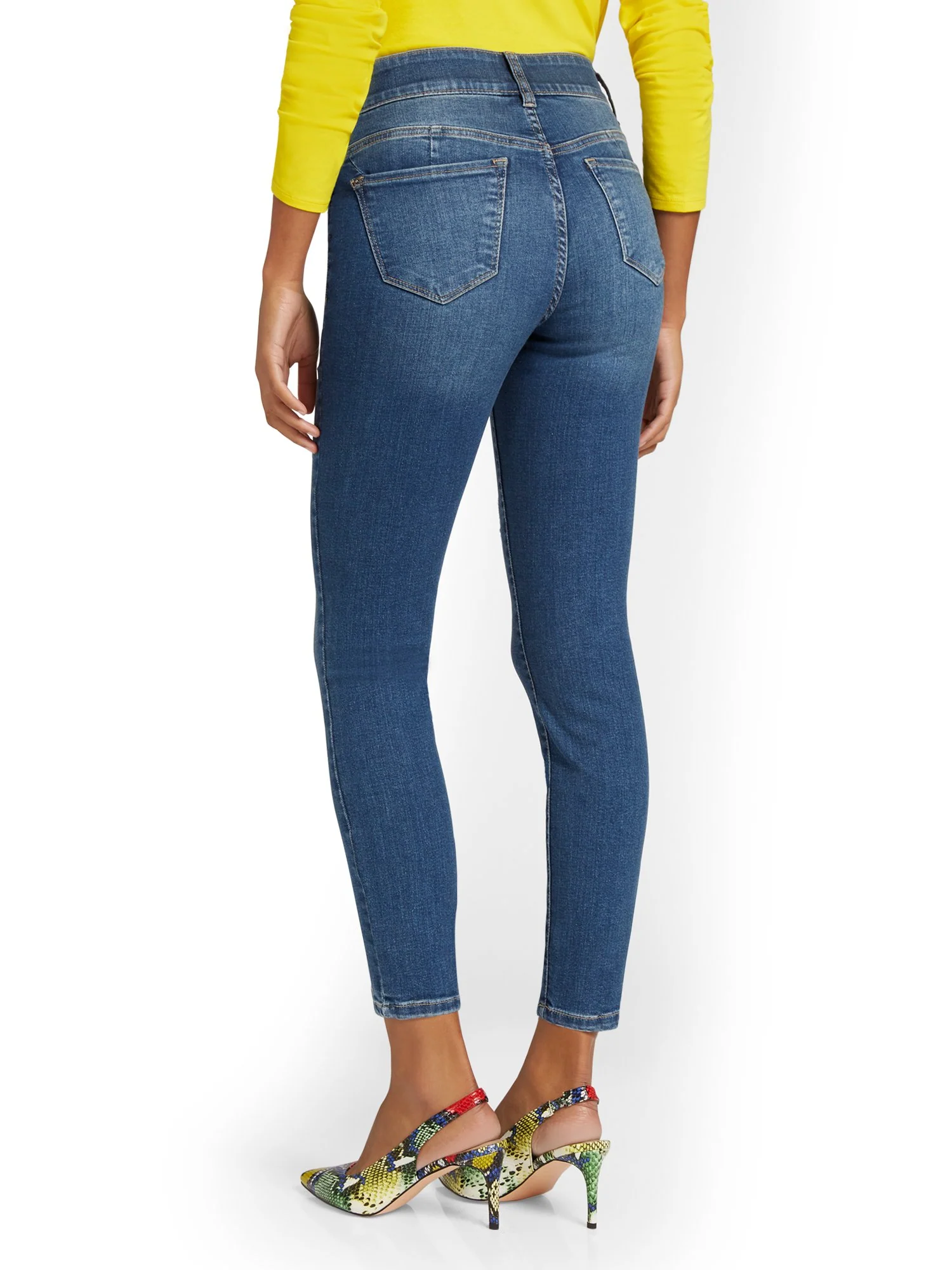 Tall Curvy High-Waisted Super-Skinny Ankle Jeans - Dark Wash - Image 3