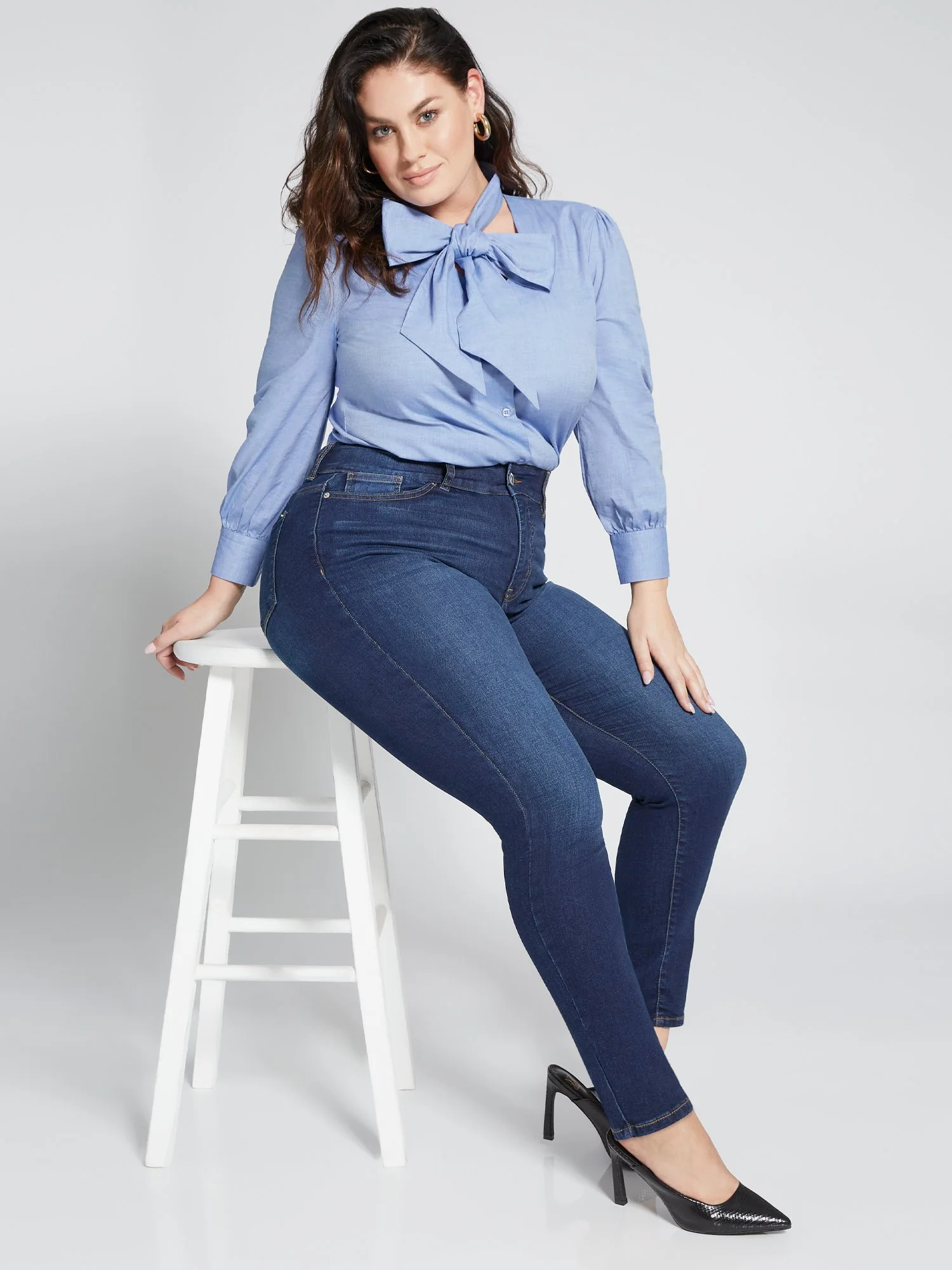 Tall Curvy High-Waisted Super-Skinny Jeans - Dark Wash - Image 2