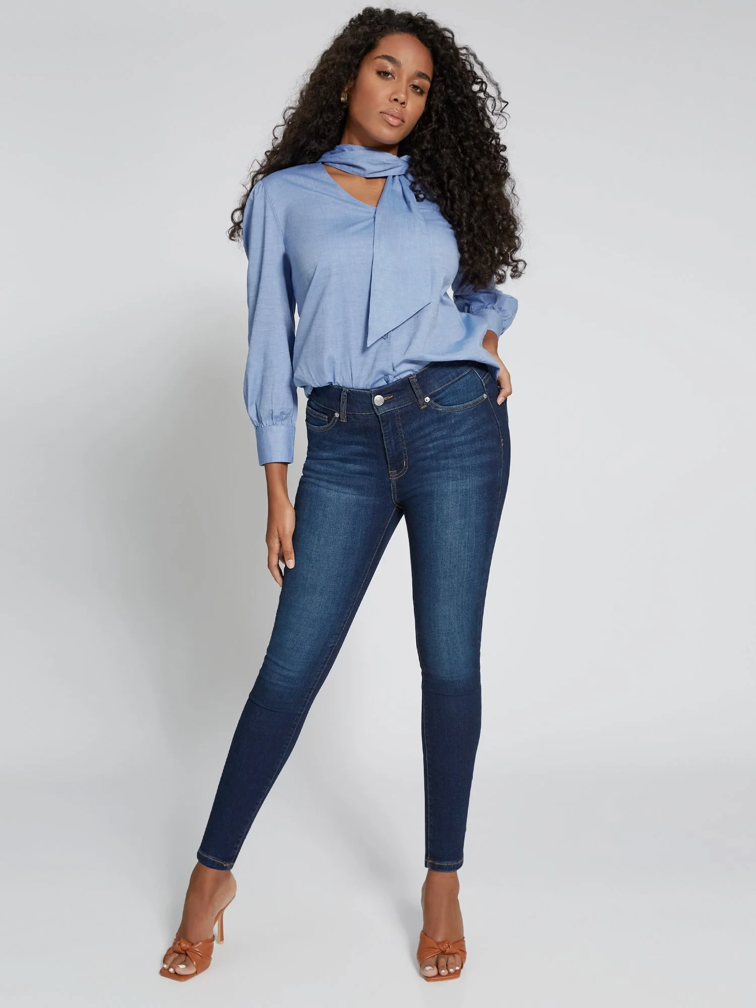 Tall Curvy High-Waisted Super-Skinny Jeans - Dark Wash - Image 6