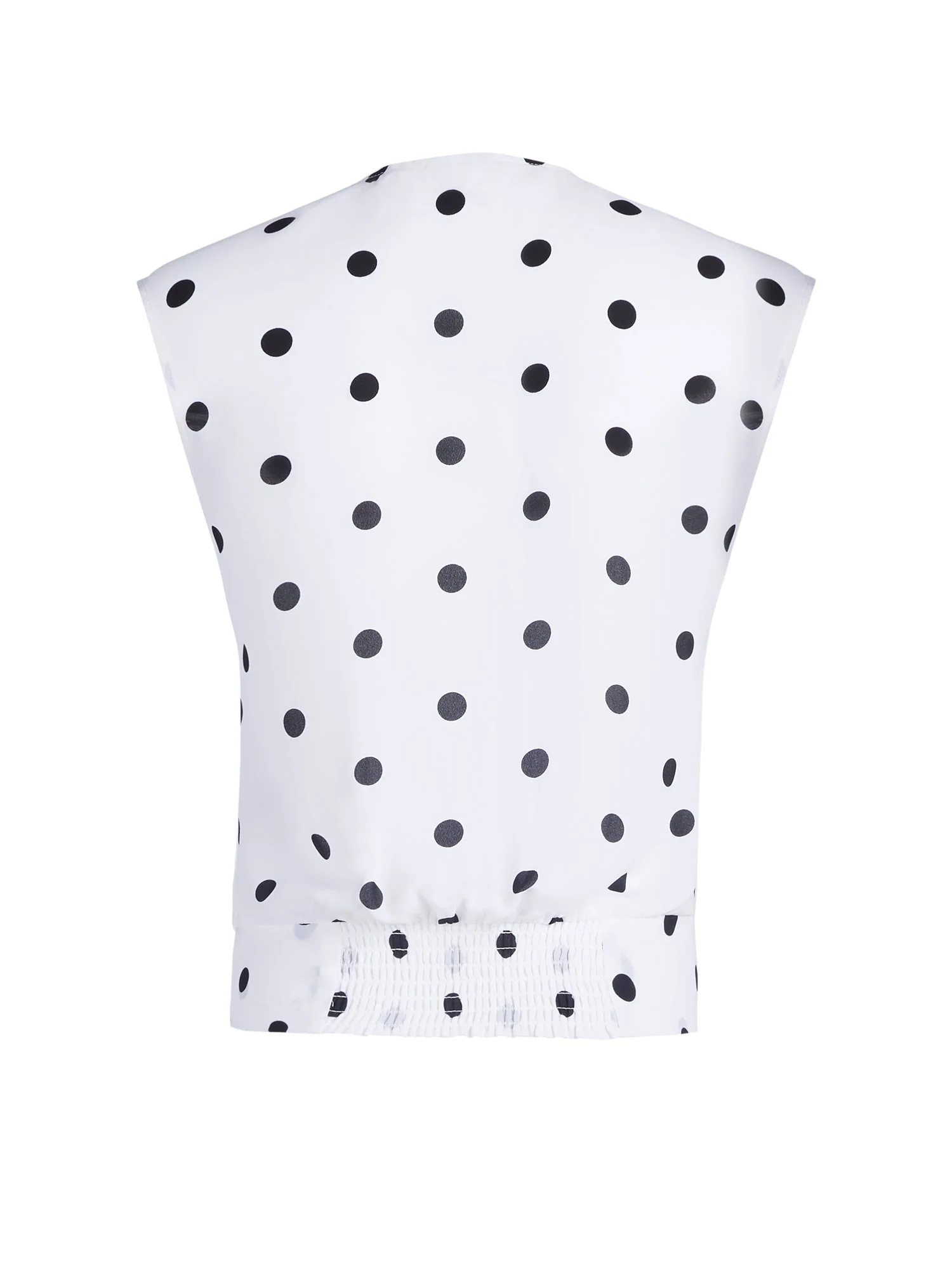 Tall Dot-Print Smocked Wrap Blouse - Image 3