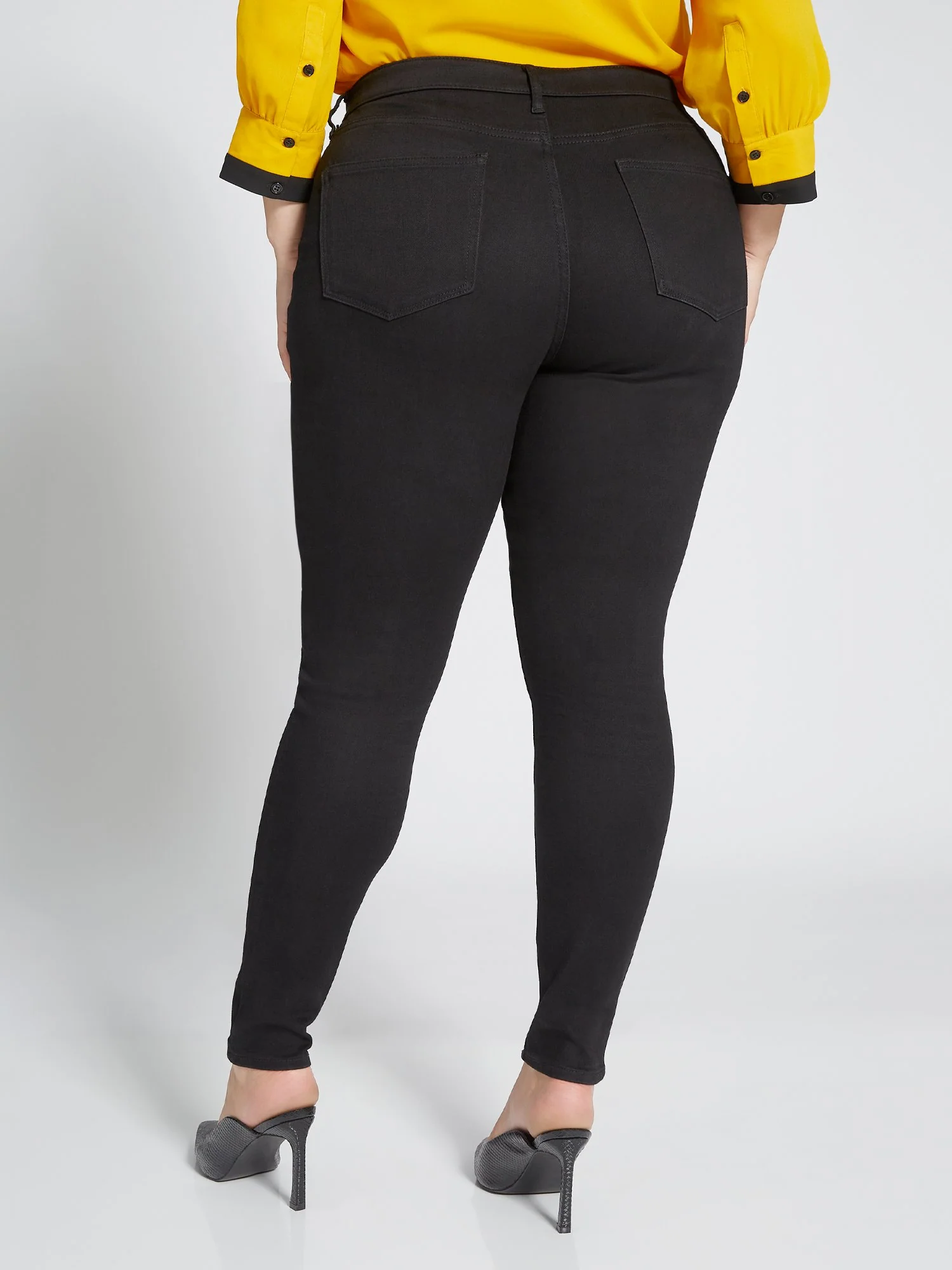 Tall Essential Mid-Rise Super-Skinny Jeans - Black - Image 3