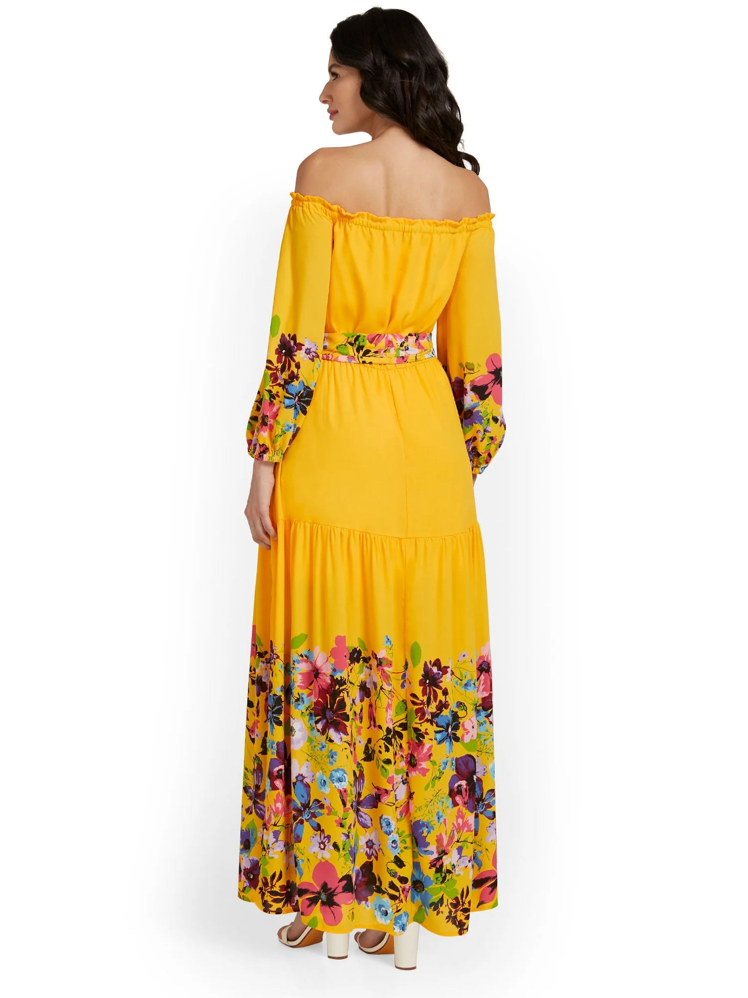 Tall Floral-Print Off-The-Shoulder Maxi Dress - Image 3
