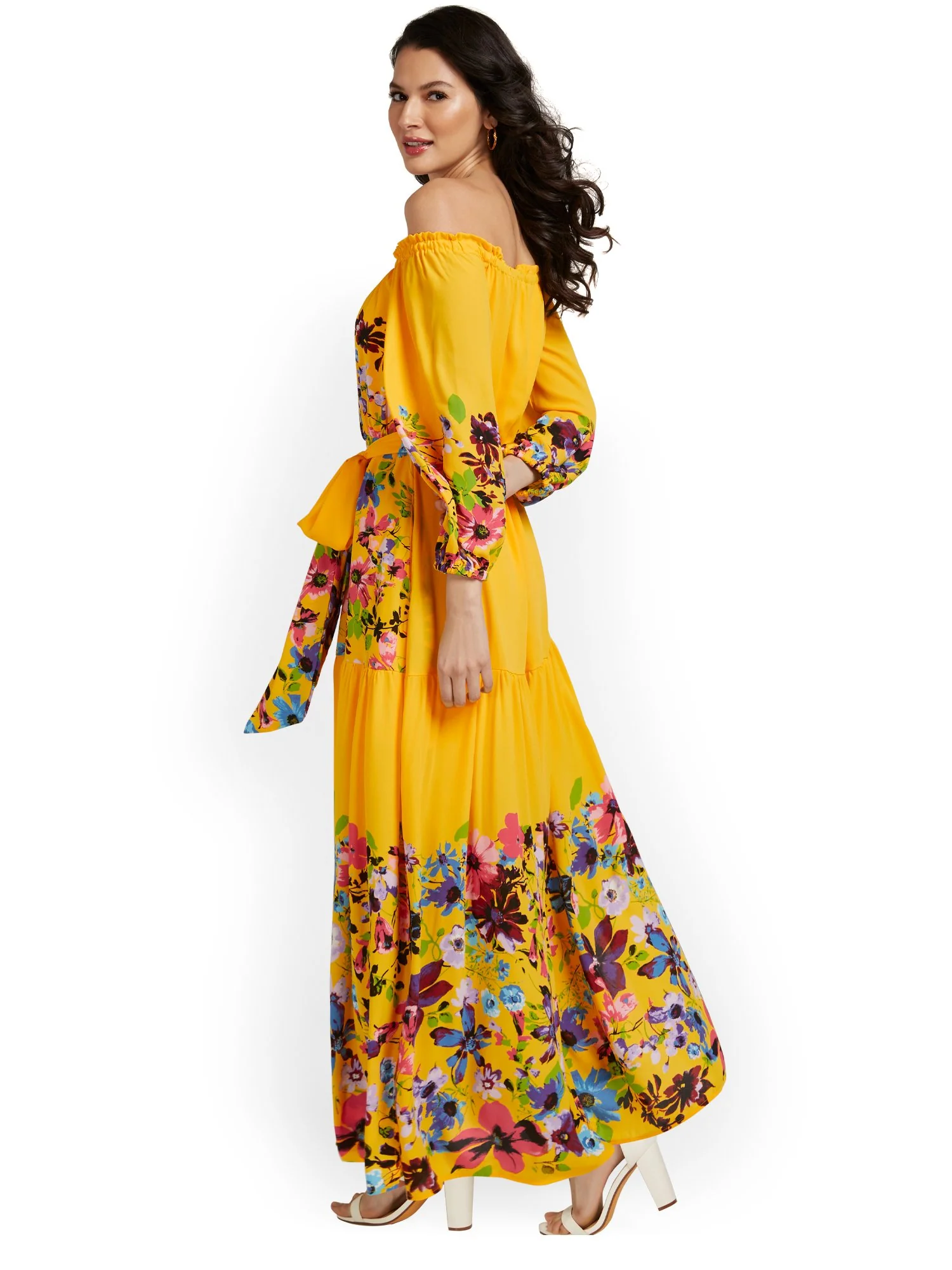 Tall Floral-Print Off-The-Shoulder Maxi Dress - Image 4