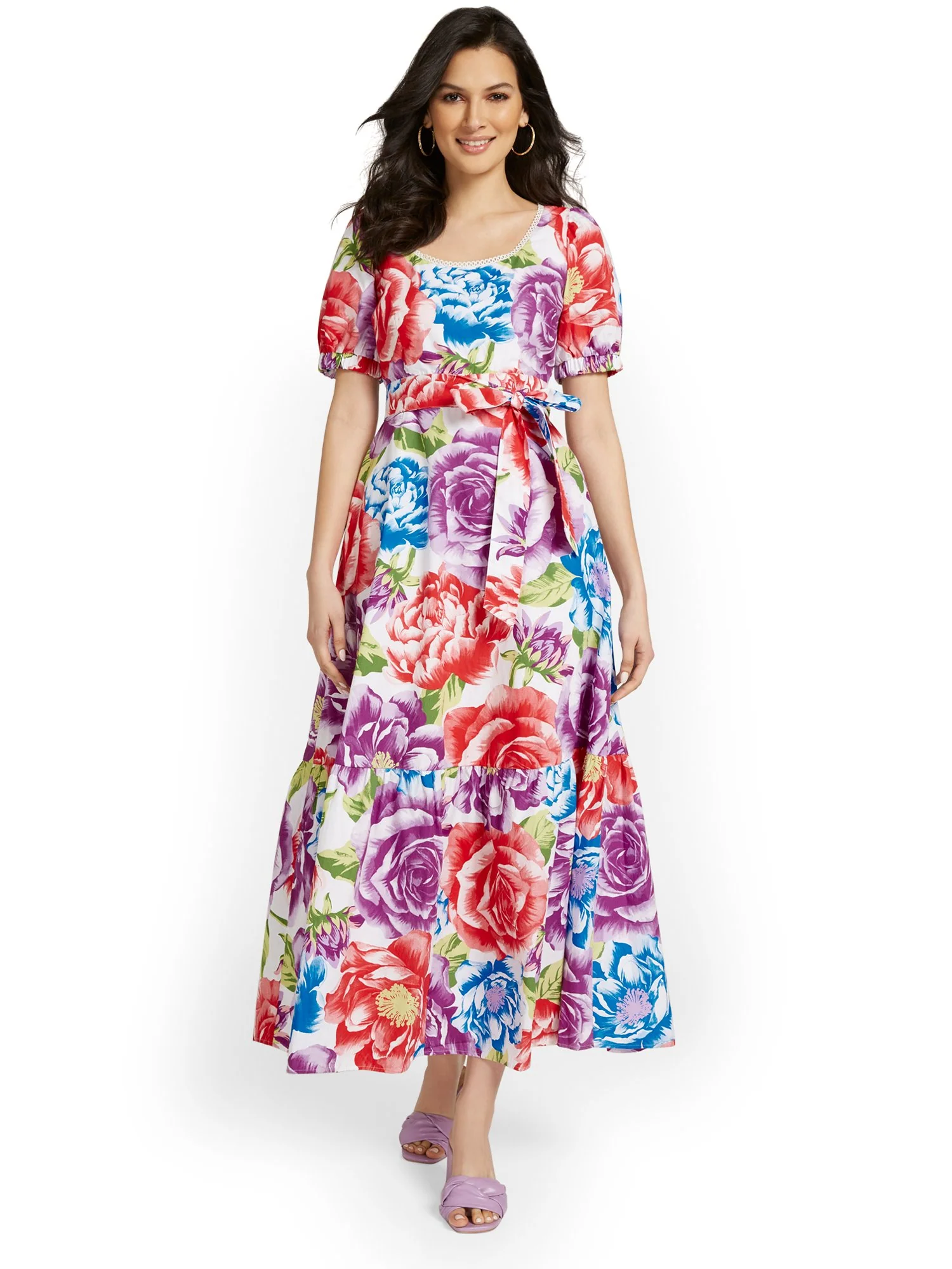 Tall Floral-Print Puff-Sleeve Maxi Dress - Image 2