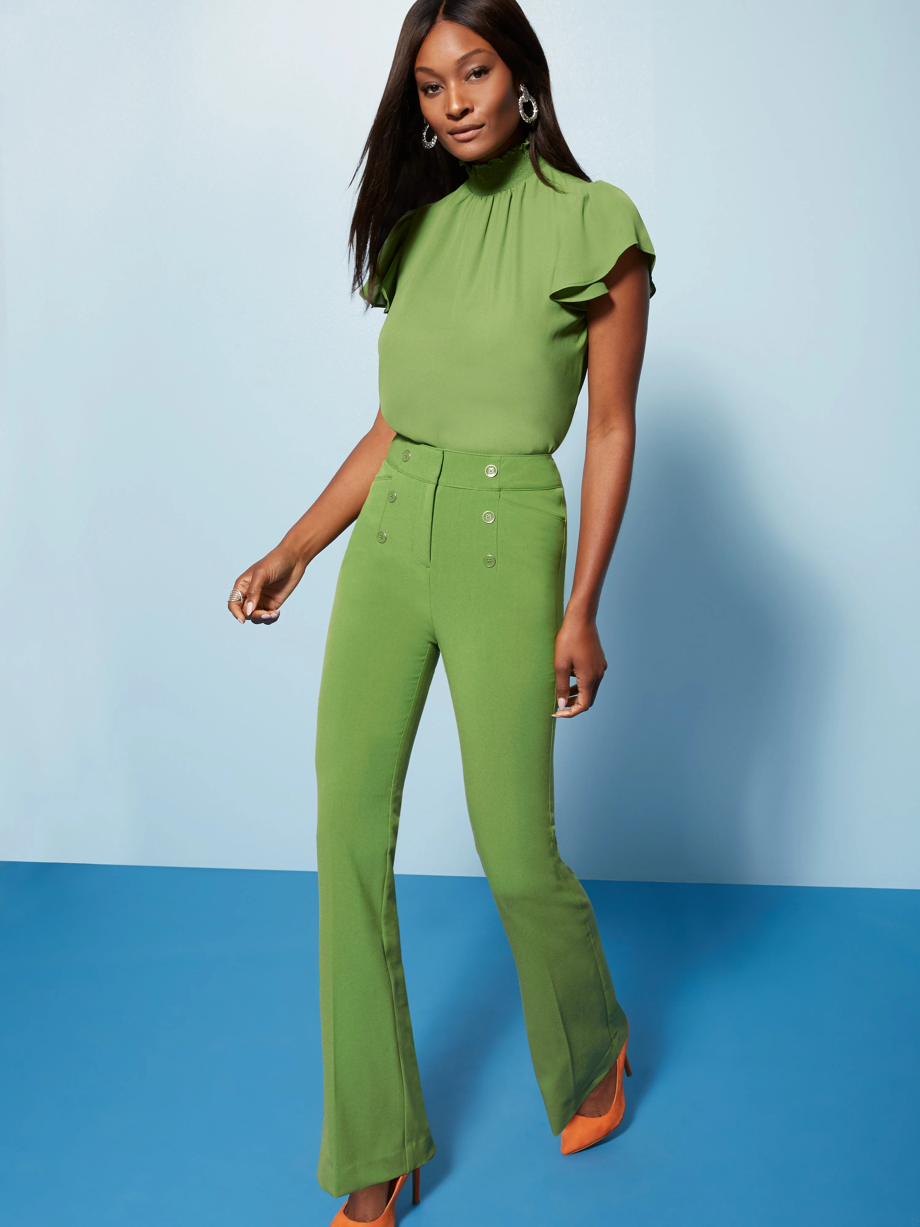 Tall High-Waisted Bootcut Pant - Button Accent - Double Stretch - 7th Avenue - Image 12