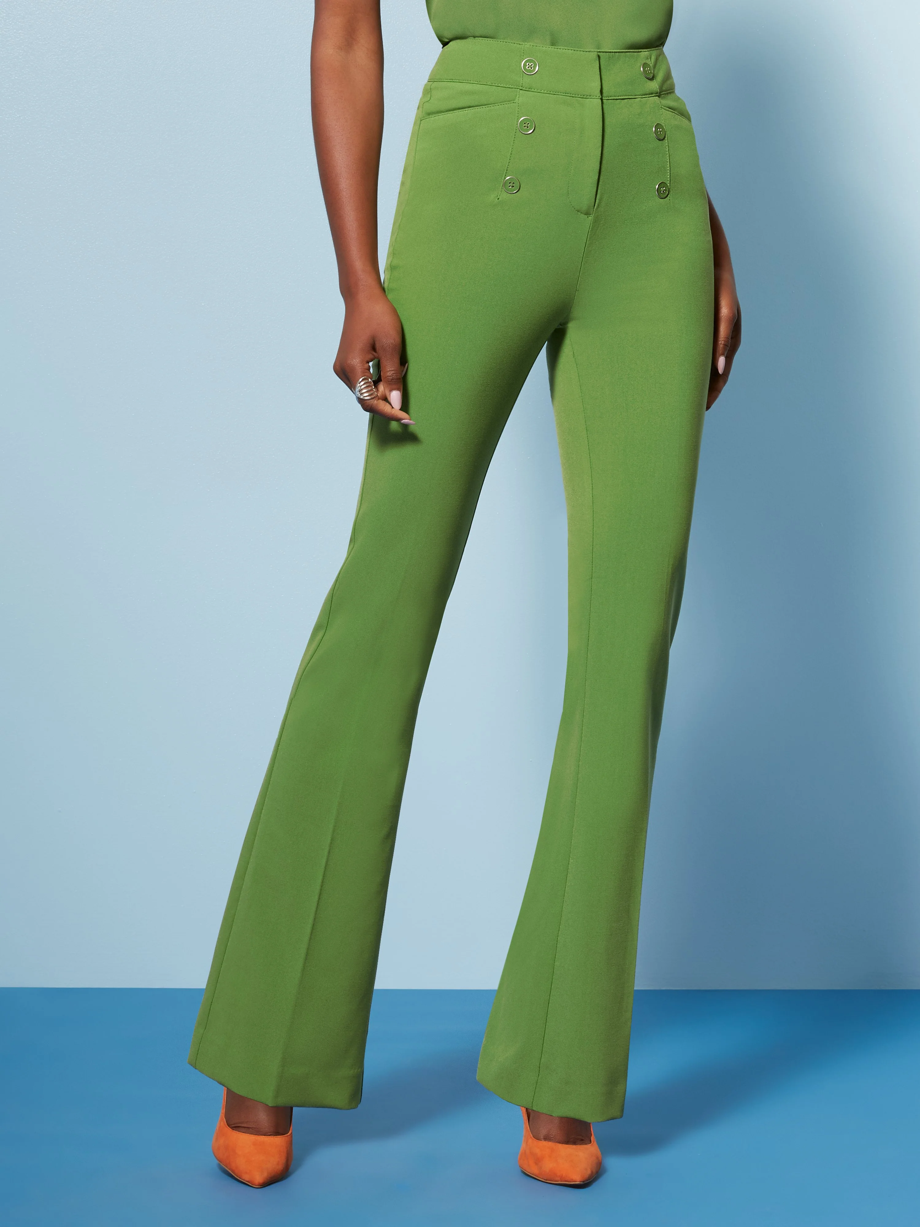Tall High-Waisted Bootcut Pant - Button Accent - Double Stretch - 7th Avenue - Image 13