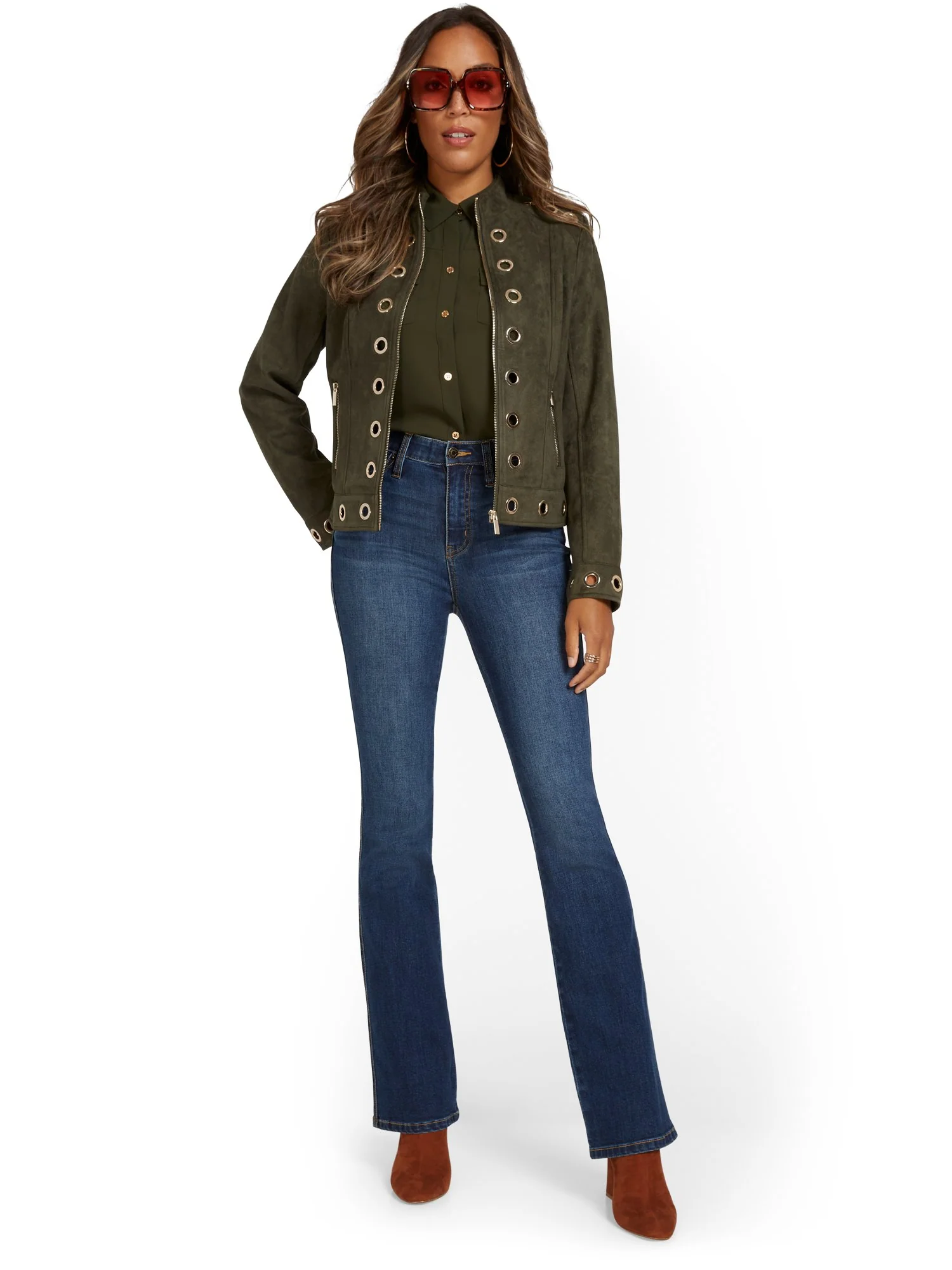 Tall High-Waisted Curvy Essential Bootcut Jeans - Foxy Blue Wash - Image 4
