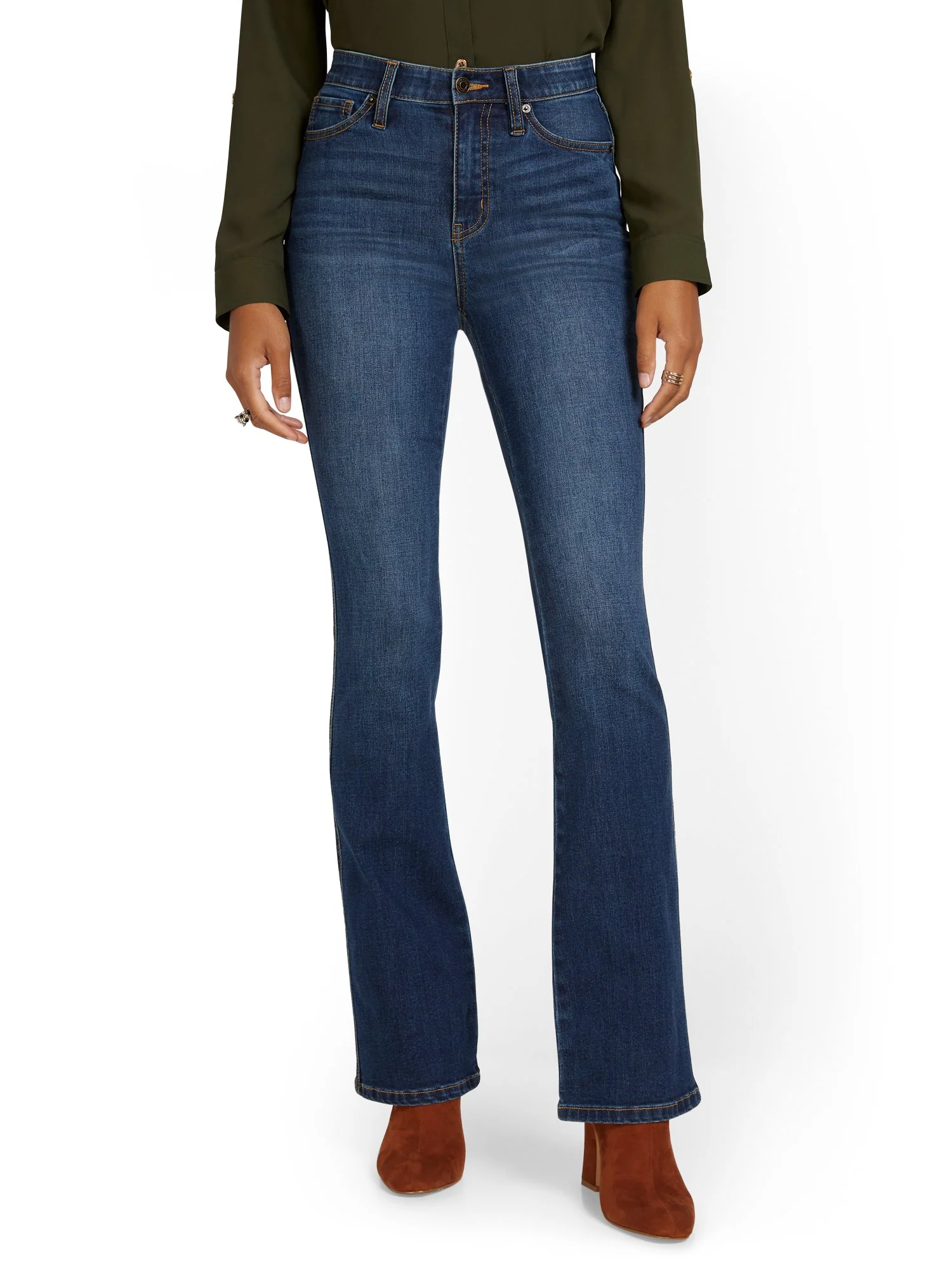 Tall High-Waisted Curvy Essential Bootcut Jeans - Foxy Blue Wash - Image 5