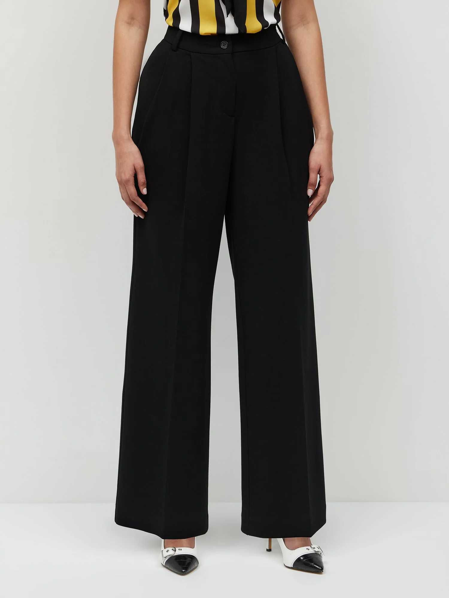 Tall High-Waisted Pleated Wide-Leg Pant - Magic Crepe® - Image 2